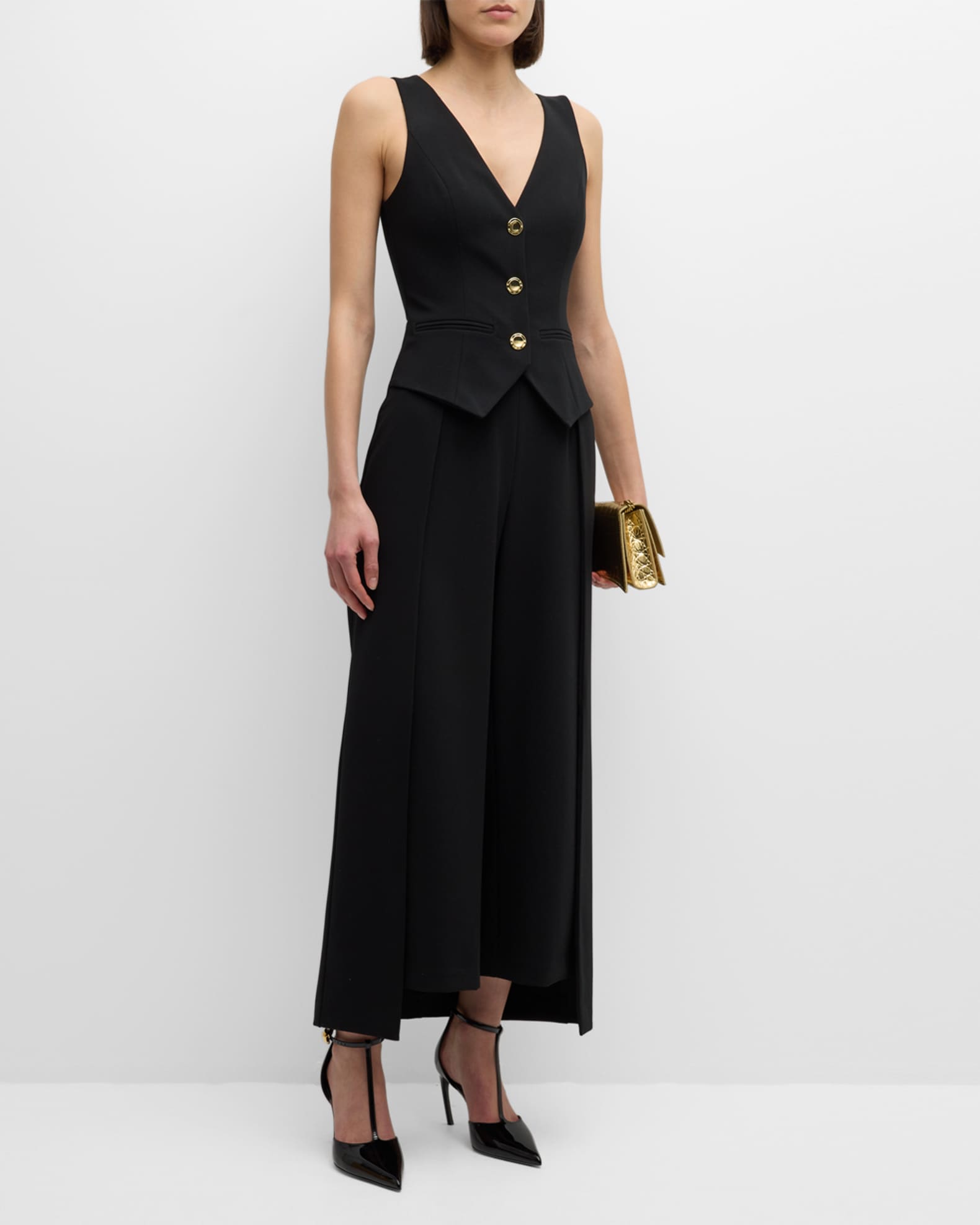 Black Halo Eclipse Jumpsuit, Wide Leg, Size 8 main image 0