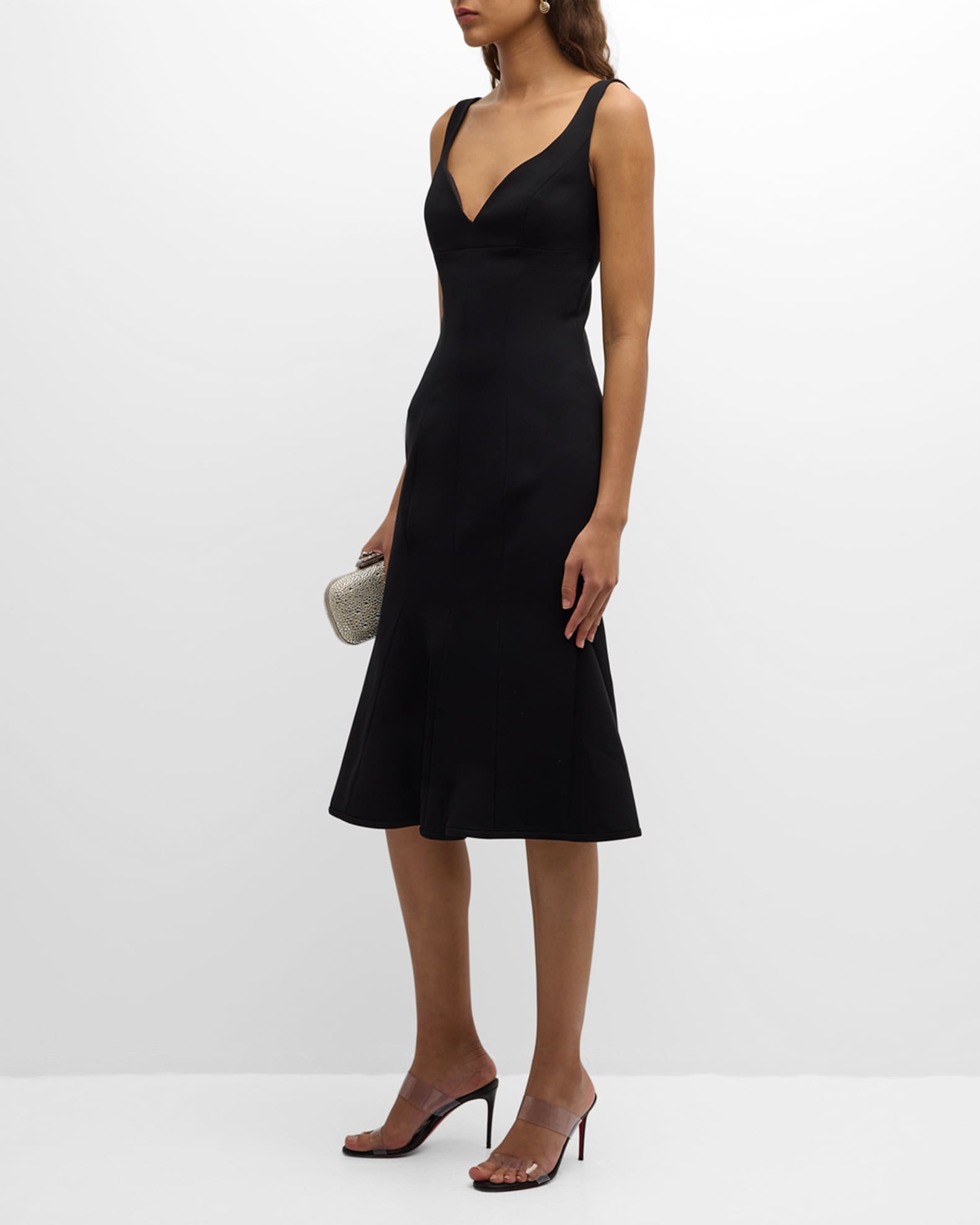 Black Halo Ashlyn Sweetheart Godet Midi Dress Neiman Marcus