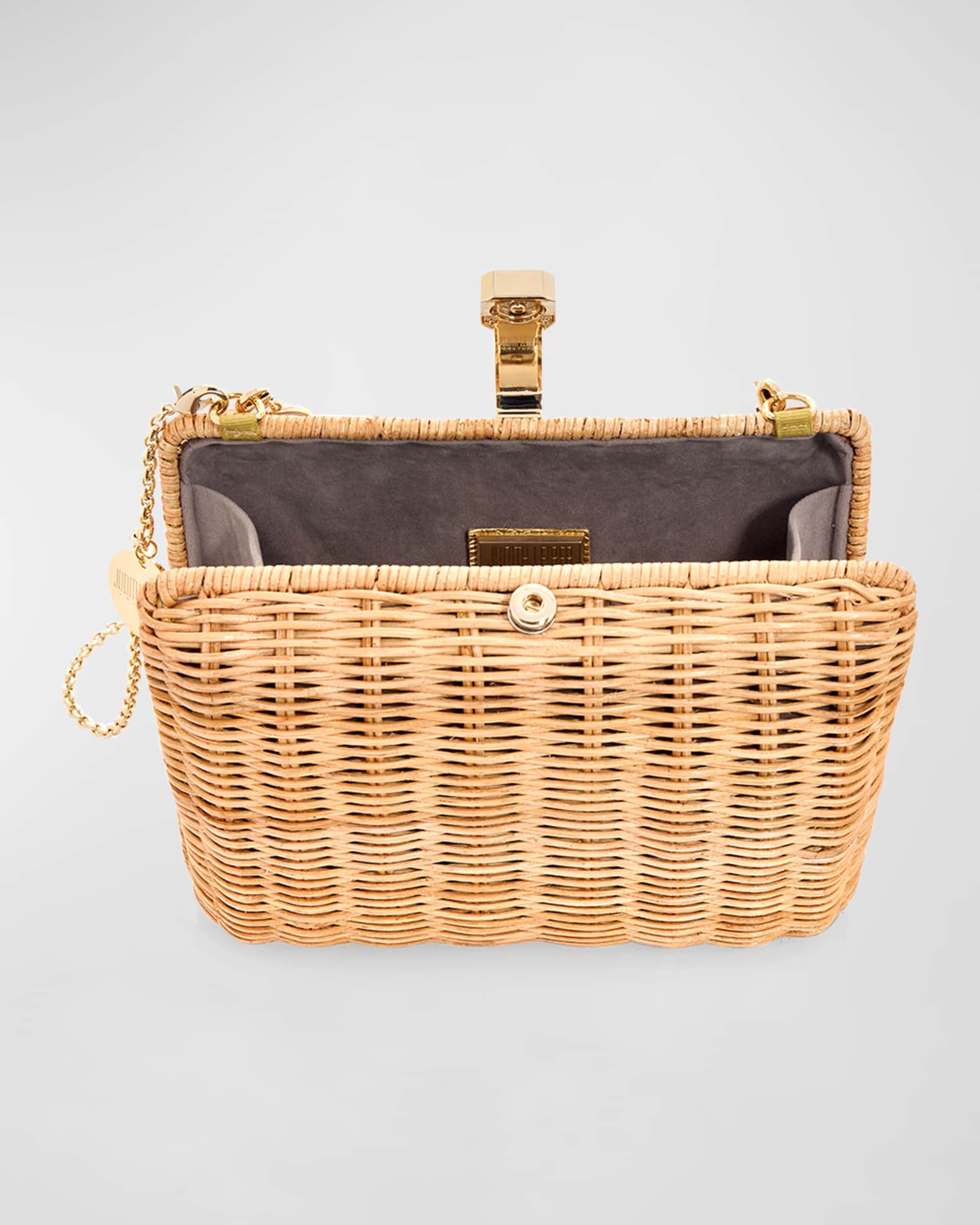 Embellished Basket Clutch Bag