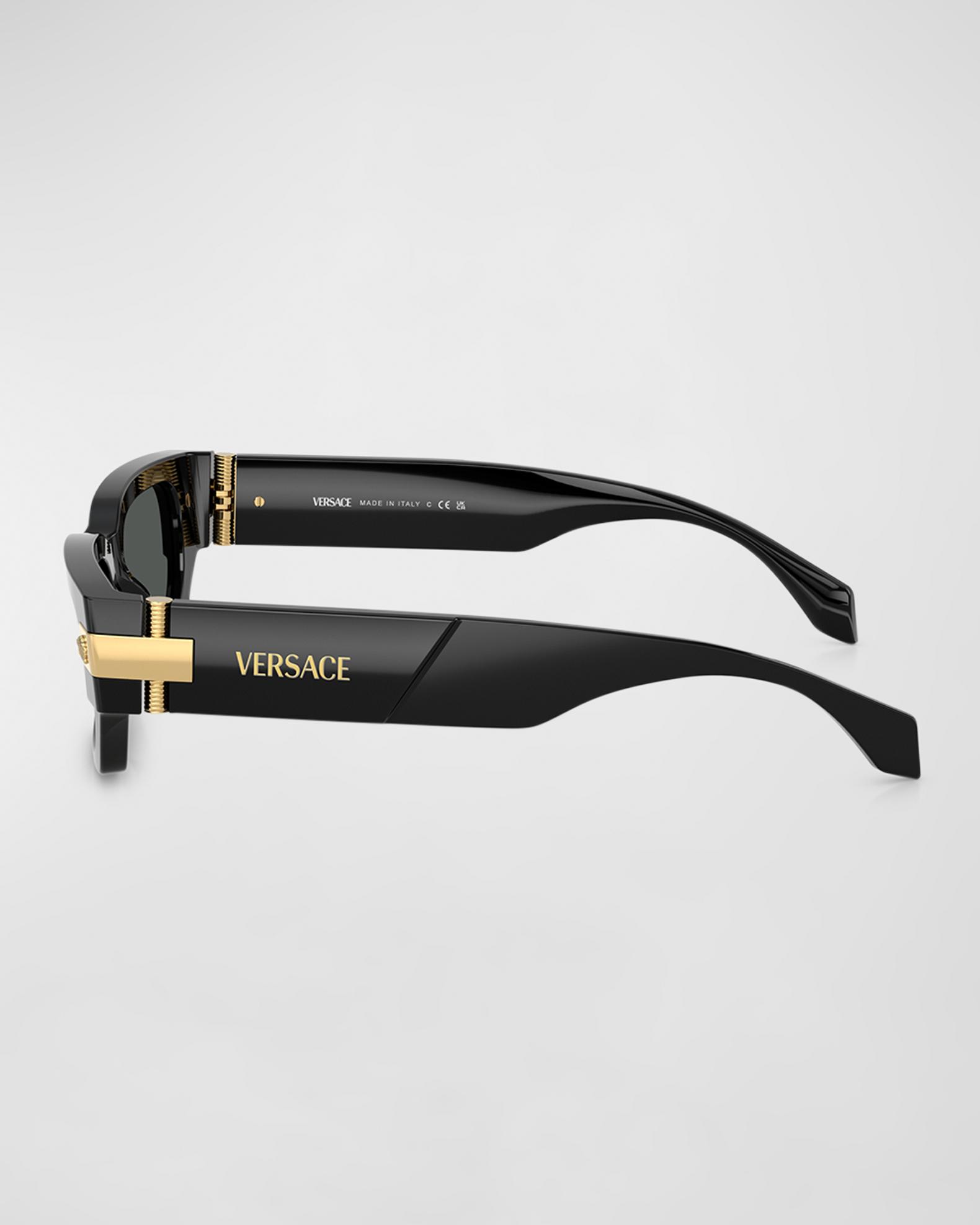 Versace Men's ve4465 Versace Plaque Rectangle Sunglasses | Neiman Marcus