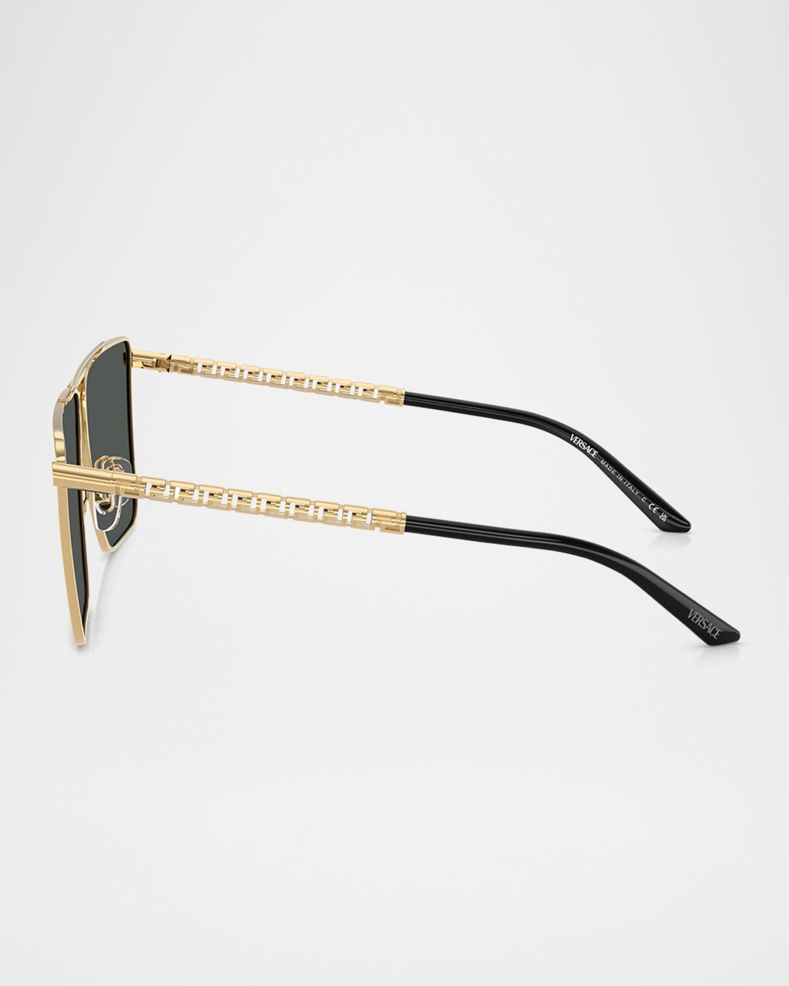 Versace Black Square Sunglasses with Gold Medallion Chain Arms Can main image 2