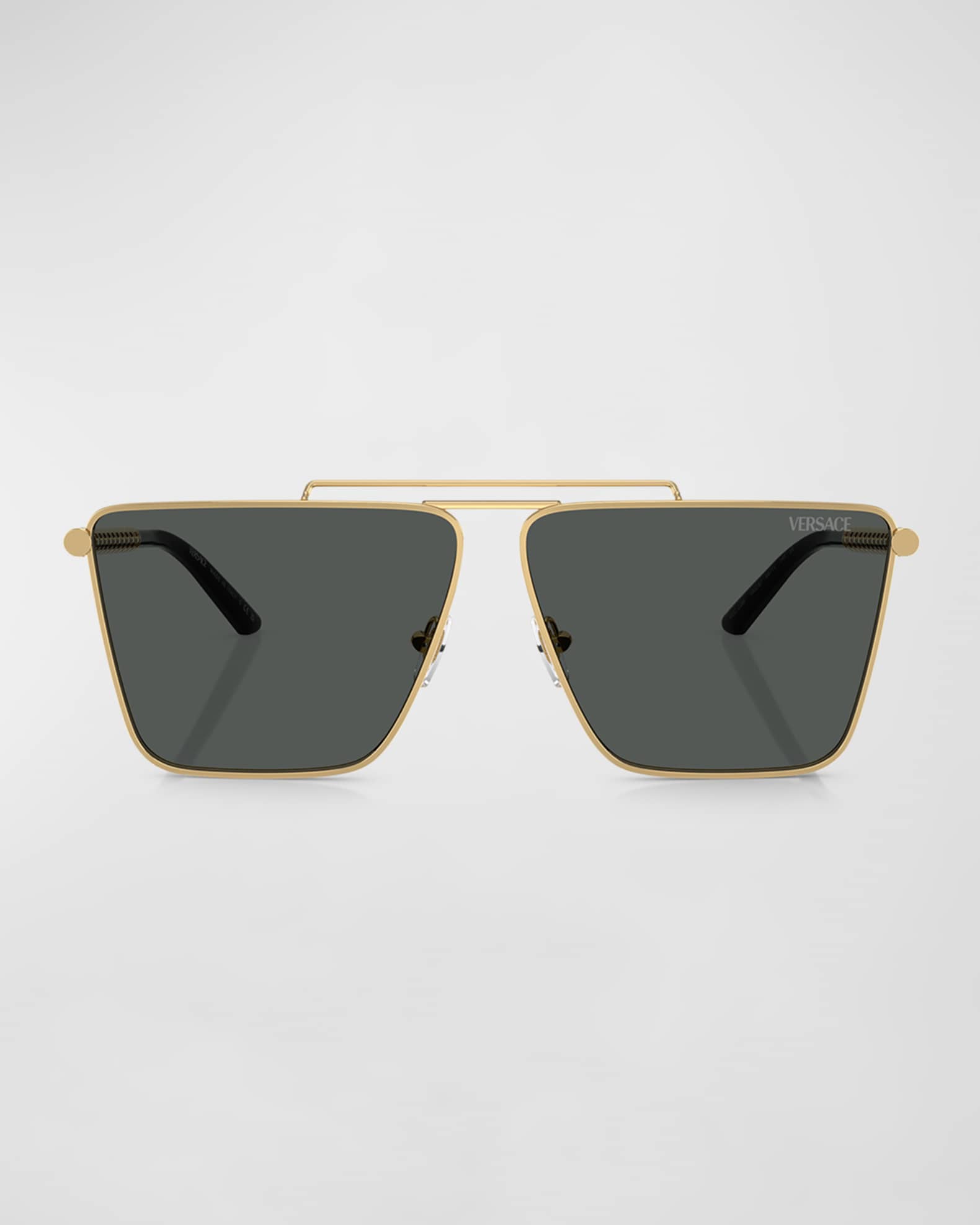 Versace Men s Double Bridge Metal Square Sunglasses Neiman Marcus