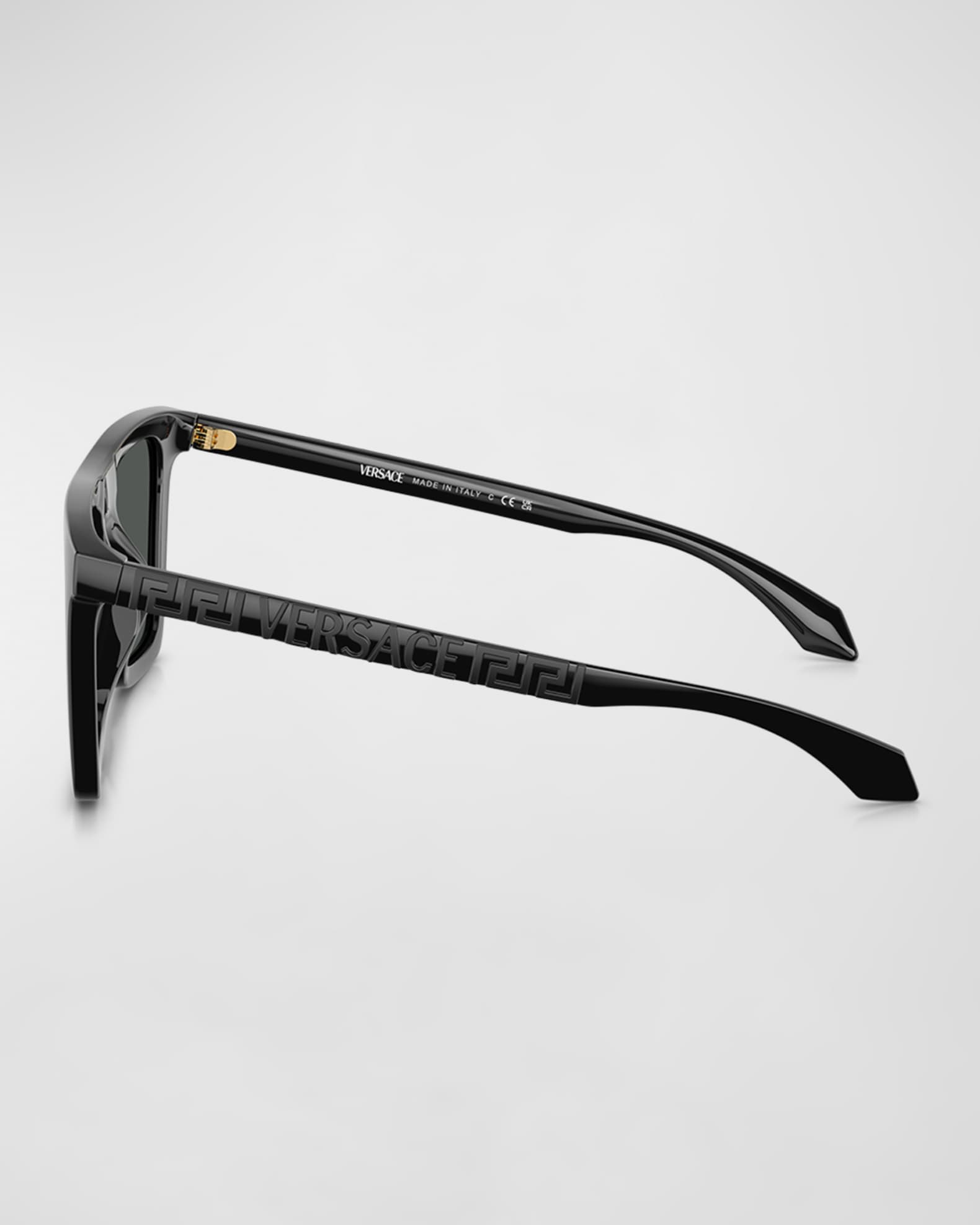 Versace black greca squared sunglasses best sale