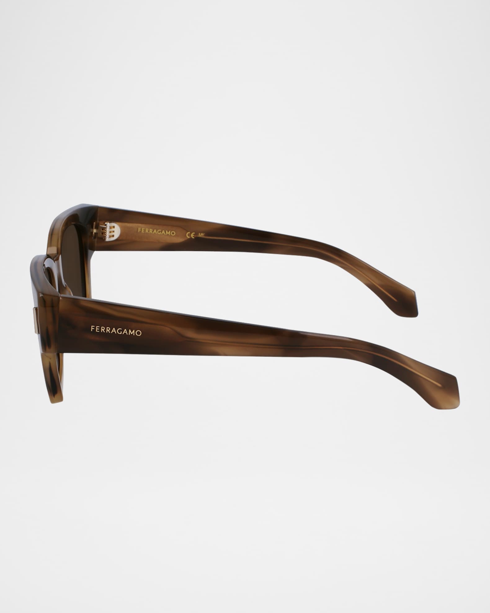 Ferragamo Men's Rivets Acetate Rectangle Sunglasses, 52mm | Neiman