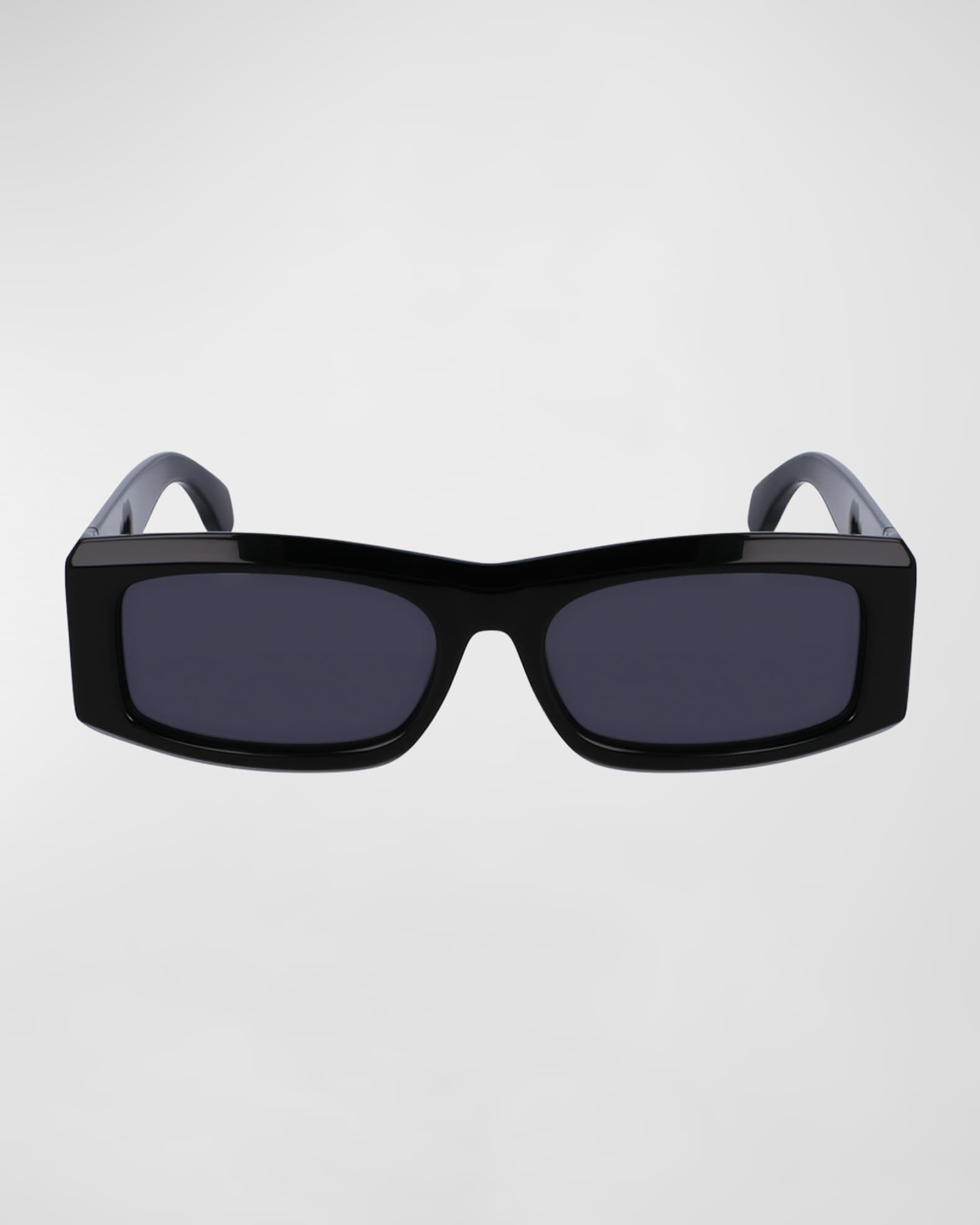 Ferragamo Men's Classic Logo Acetate Rectangle Sunglasses