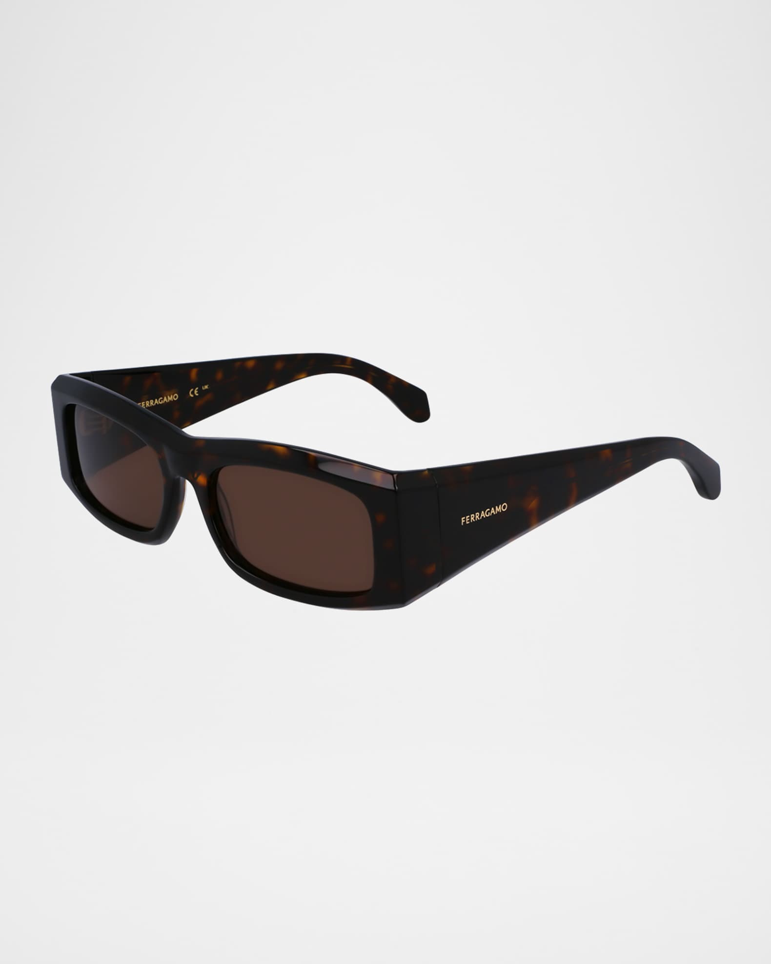 Ferragamo Men's Classic Logo Acetate Rectangle Sunglasses, 57mm