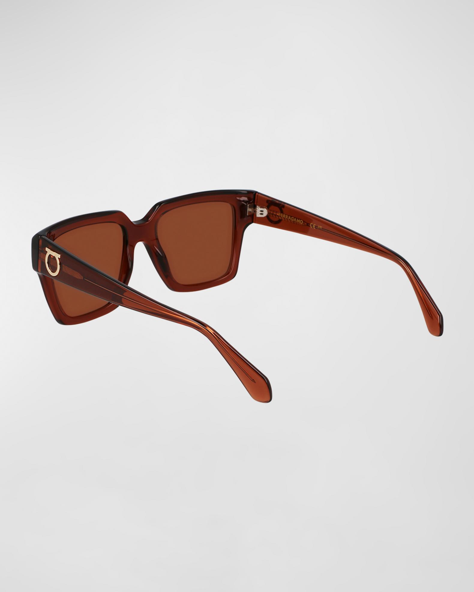 Salvatore Ferragamo Gancio Brown Square Frame Sunglasses Sunglasses - Women | Ferragamo main image 4