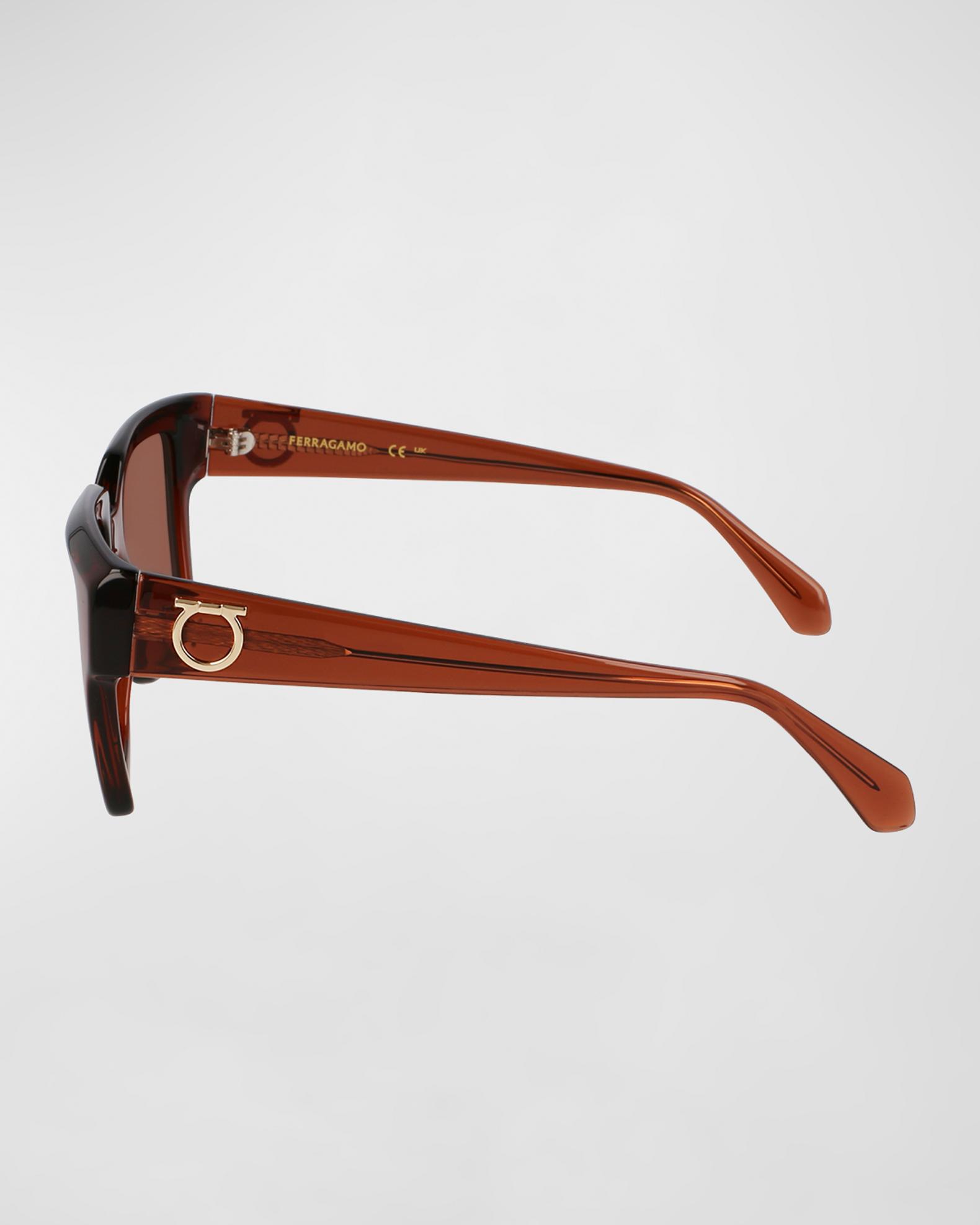 Salvatore Ferragamo Gancio Brown Square Frame Sunglasses Sunglasses - Women | Ferragamo main image 3