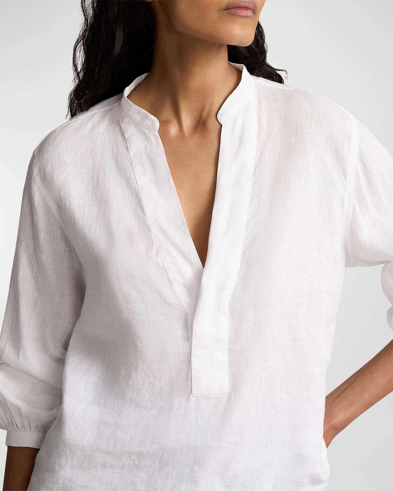 Aahi Floral Long Sleeves Linen Blouse in White main image 0