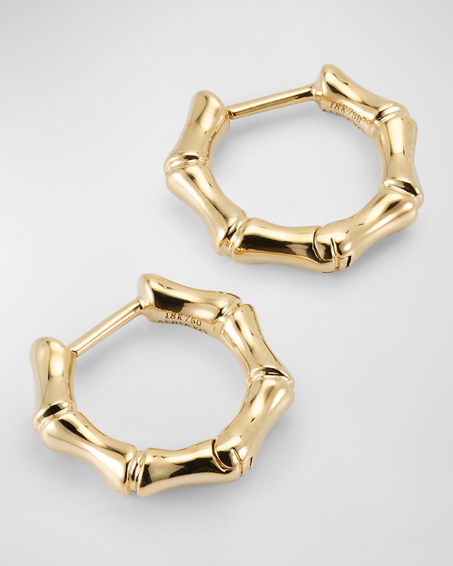 Anita Ko 18K Yellow Gold Bamboo Huggie Hoop Earrings