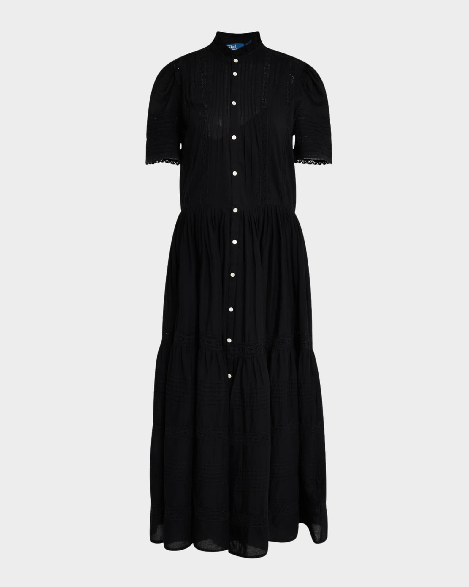 Looez lace trim pleated midi dress shop