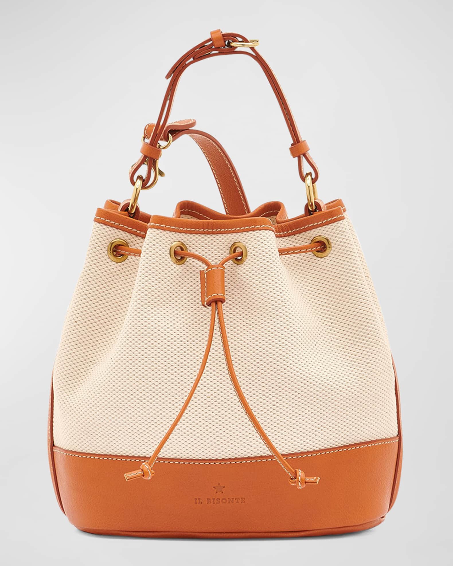 Il Bisonte Marini Drawstring Canvas Bucket Bag