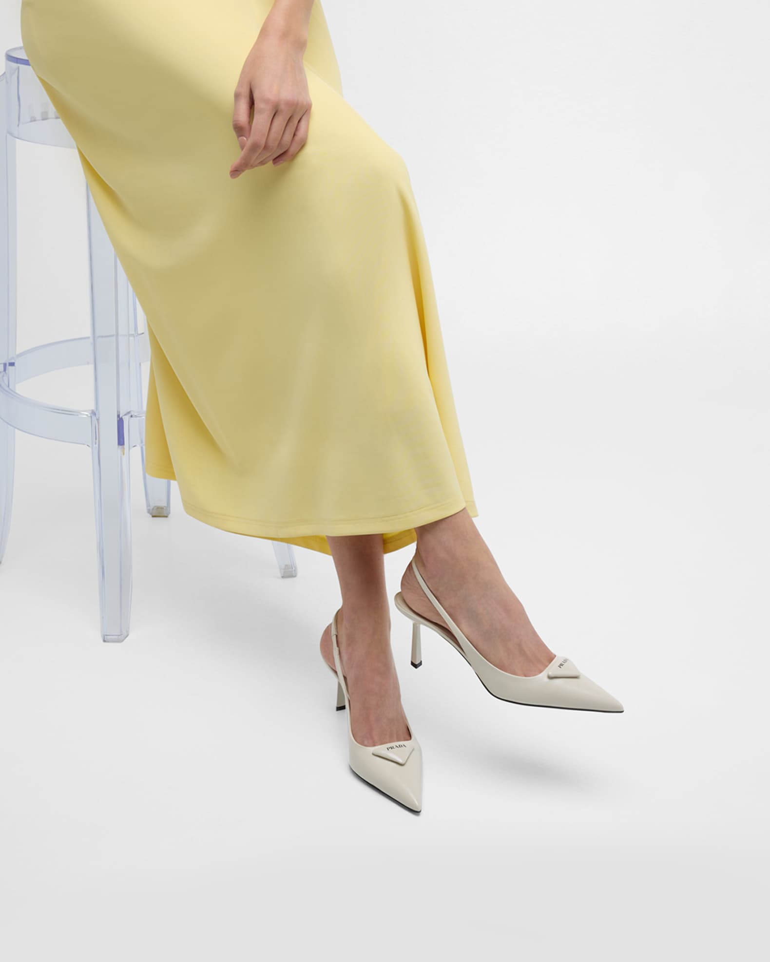 Prada Vernice Leather Slingback Pumps | Neiman Marcus Prada Vernice Leather Slingback Pumps | Neiman Marcus