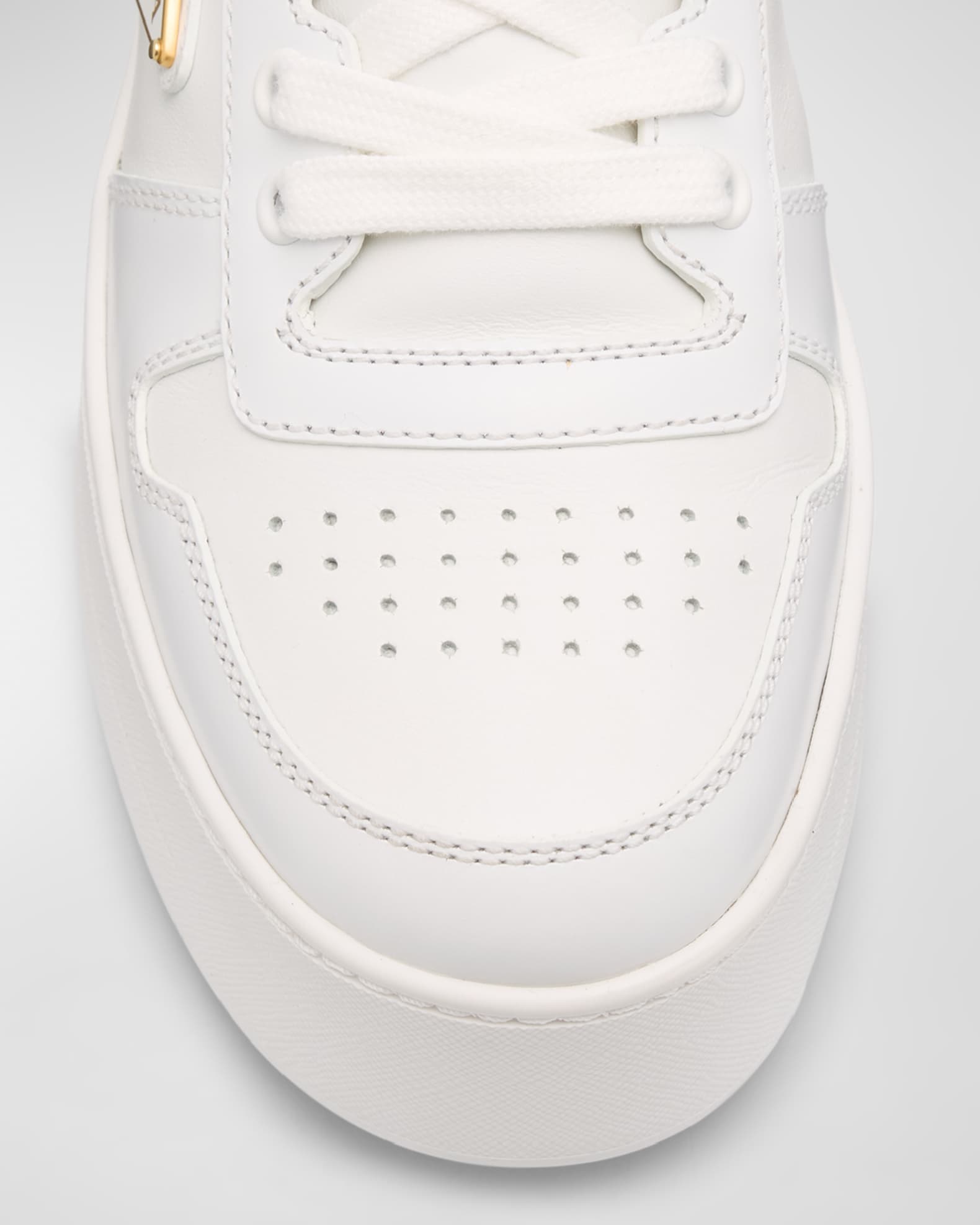 Prada Downtown Leather Low-Top Sneakers | Neiman Marcus