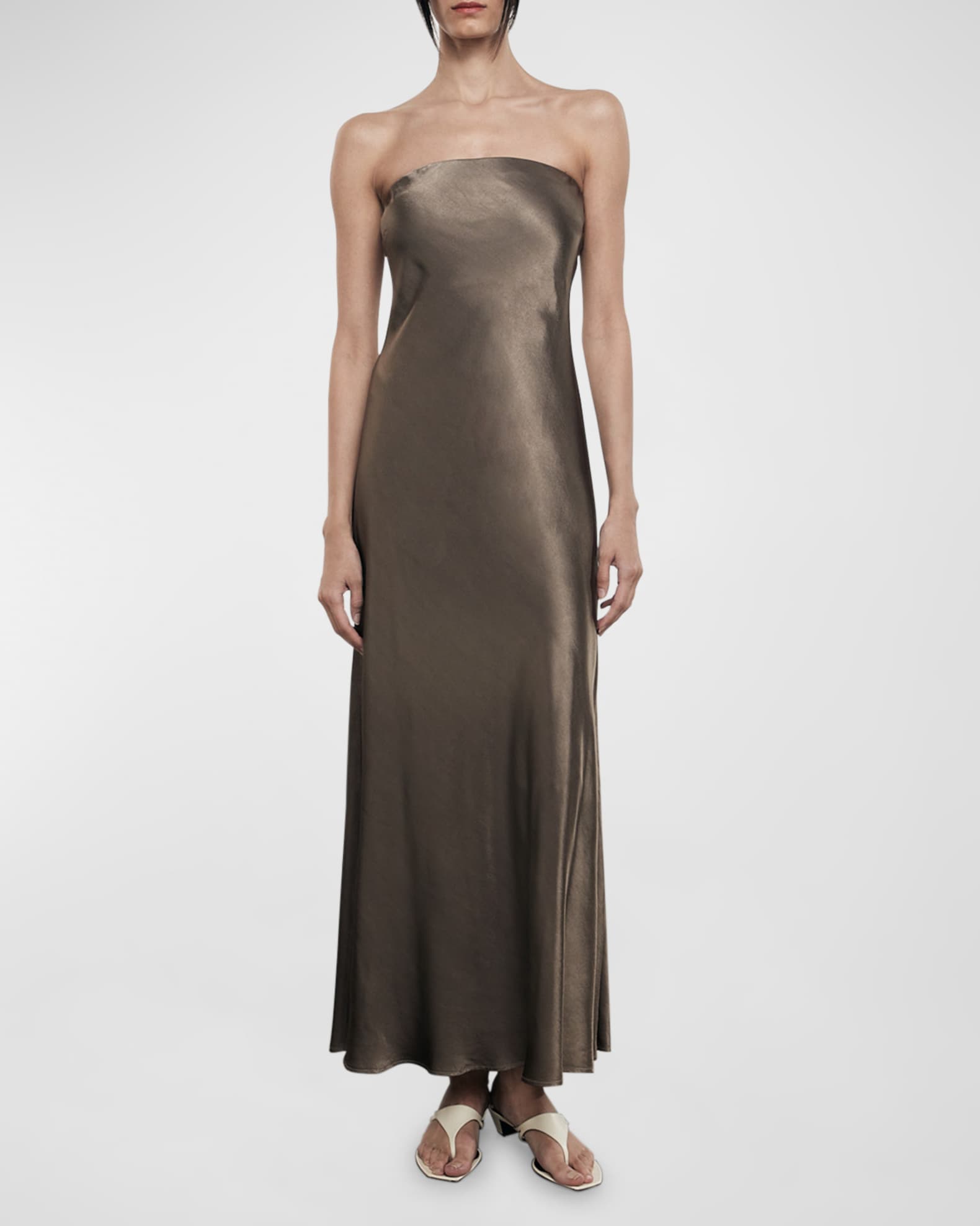 Enza Costa Strapless Satin Bias Maxi Dress Neiman Marcus 3002