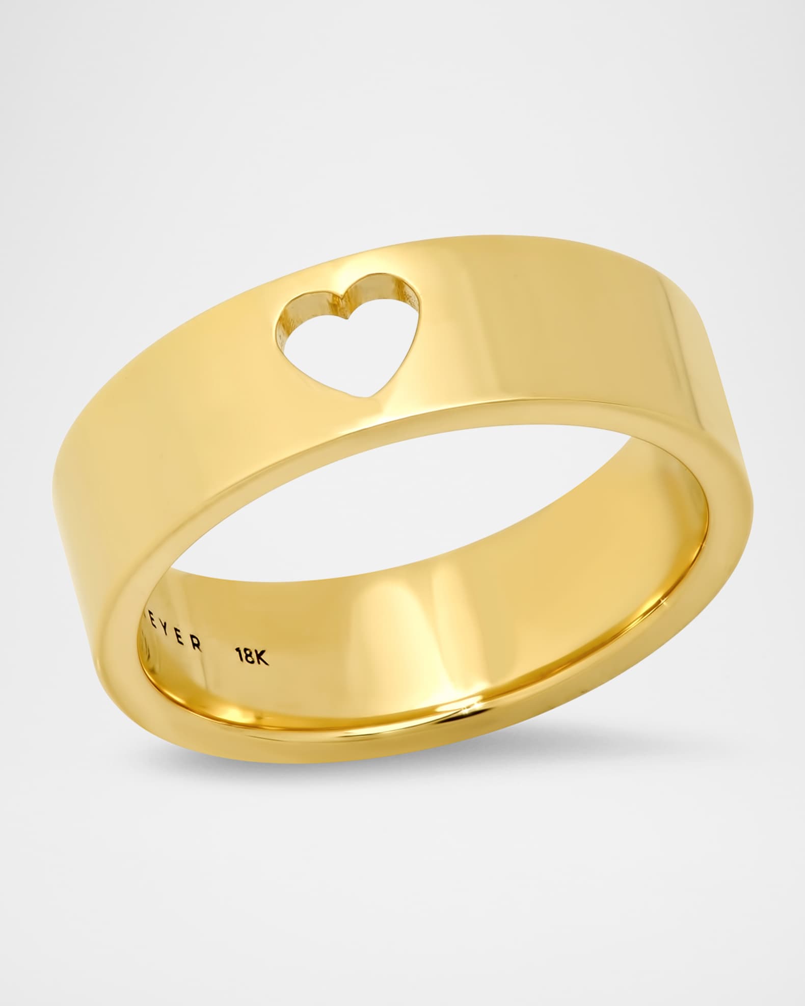 18K Yellow Gold Wide Ellen and Cut Out Heart Band 0