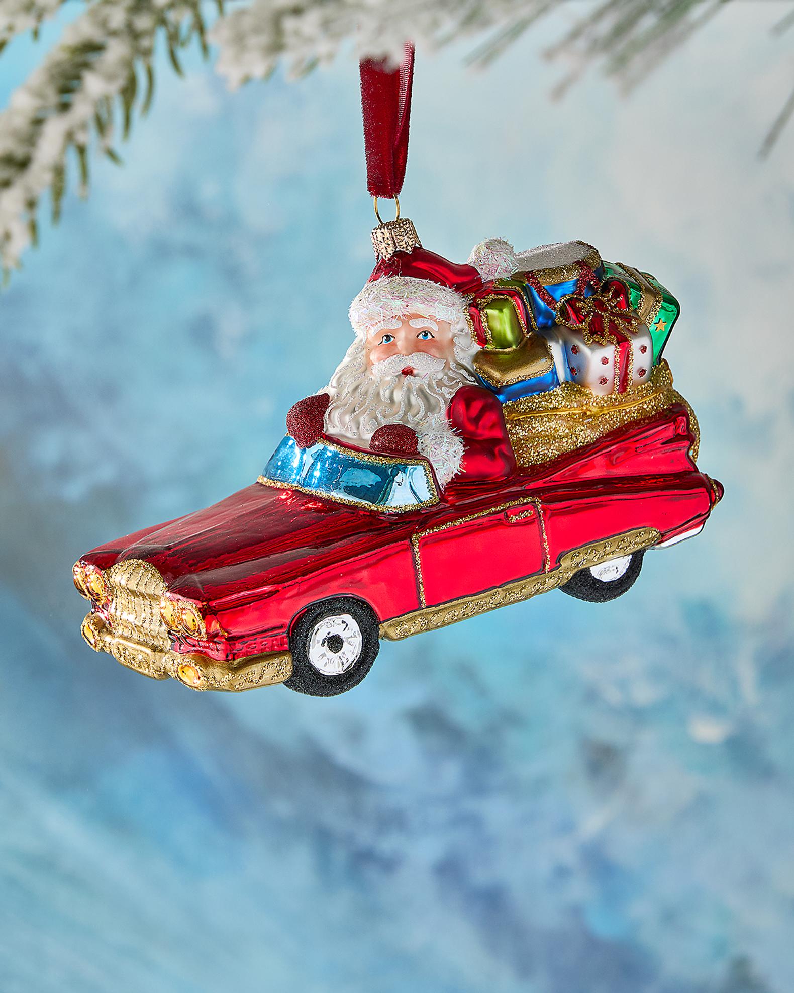 Exclusive Classic Car Santa Ornament | Neiman Marcus