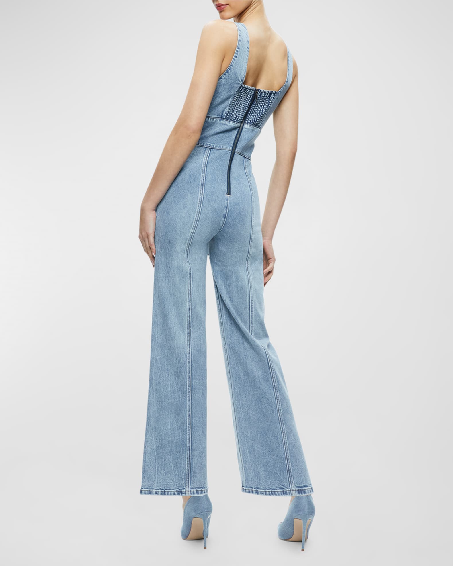 Alice and olivia denim romper top