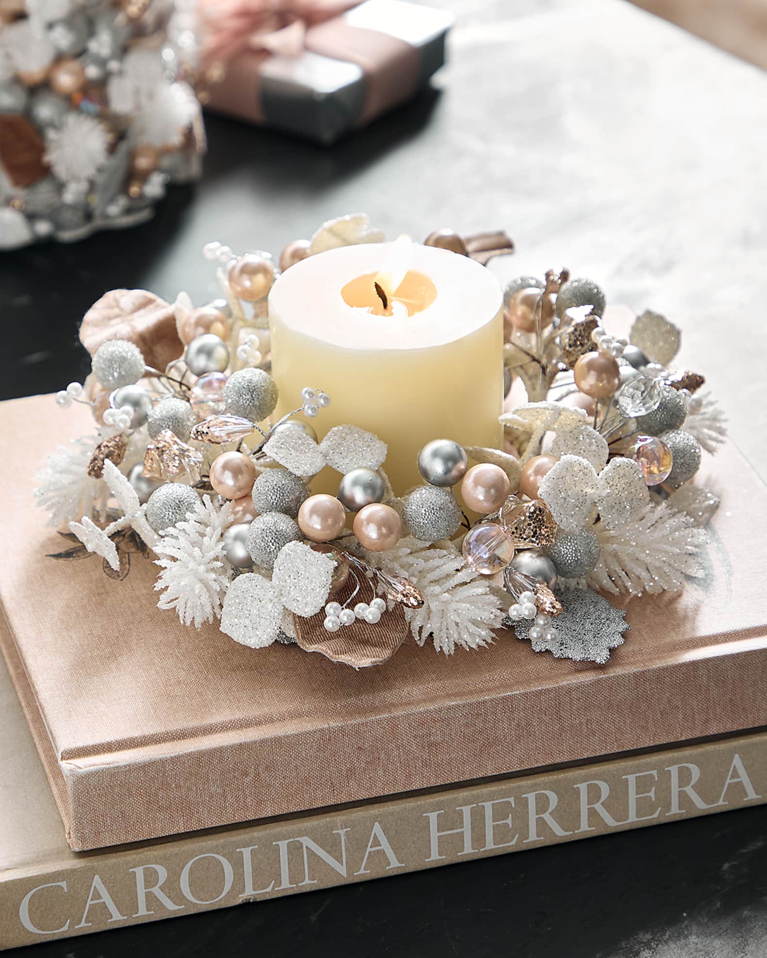 Candle ring wreath top