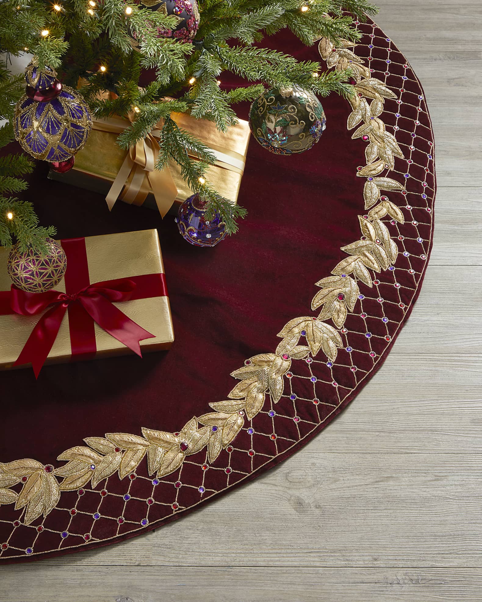 Kim Seybert 64" Serafina Tree Skirt Neiman Marcus