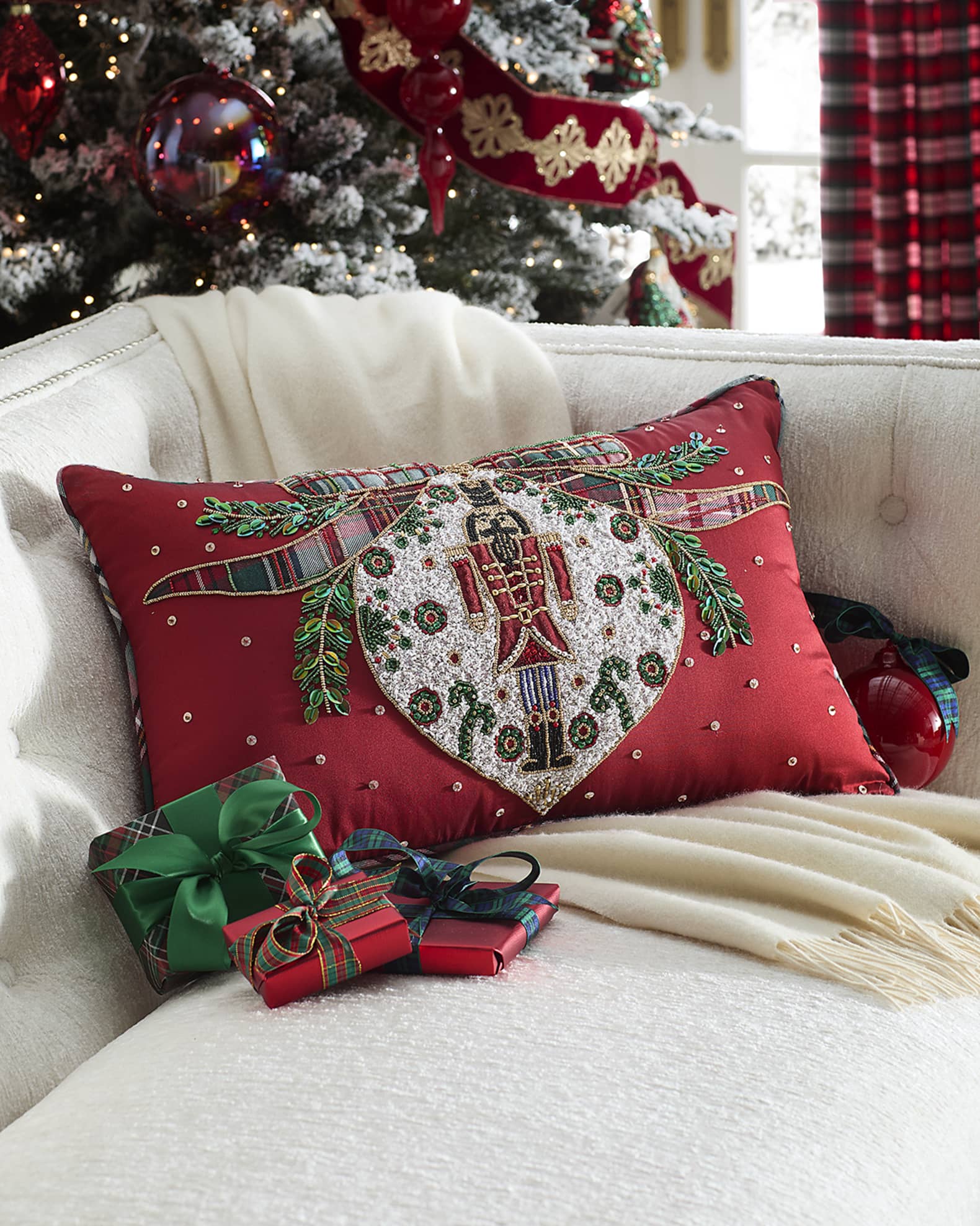 Kim Seybert Nutcracker Decorative Pillow 14 x 22 Neiman Marcus
