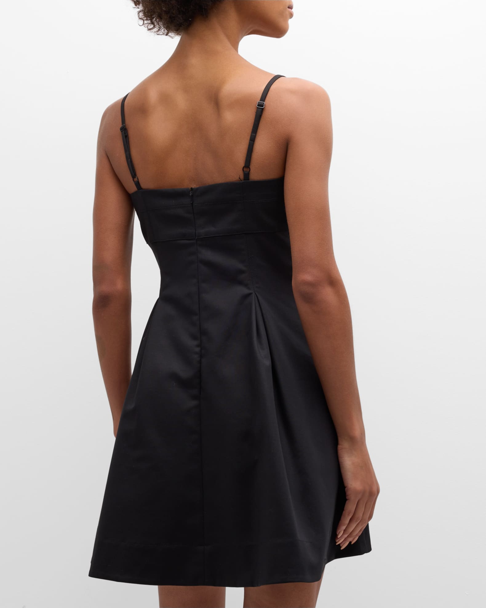 French-style spaghetti strap dress, elegant little black dress, summer short dress C7014