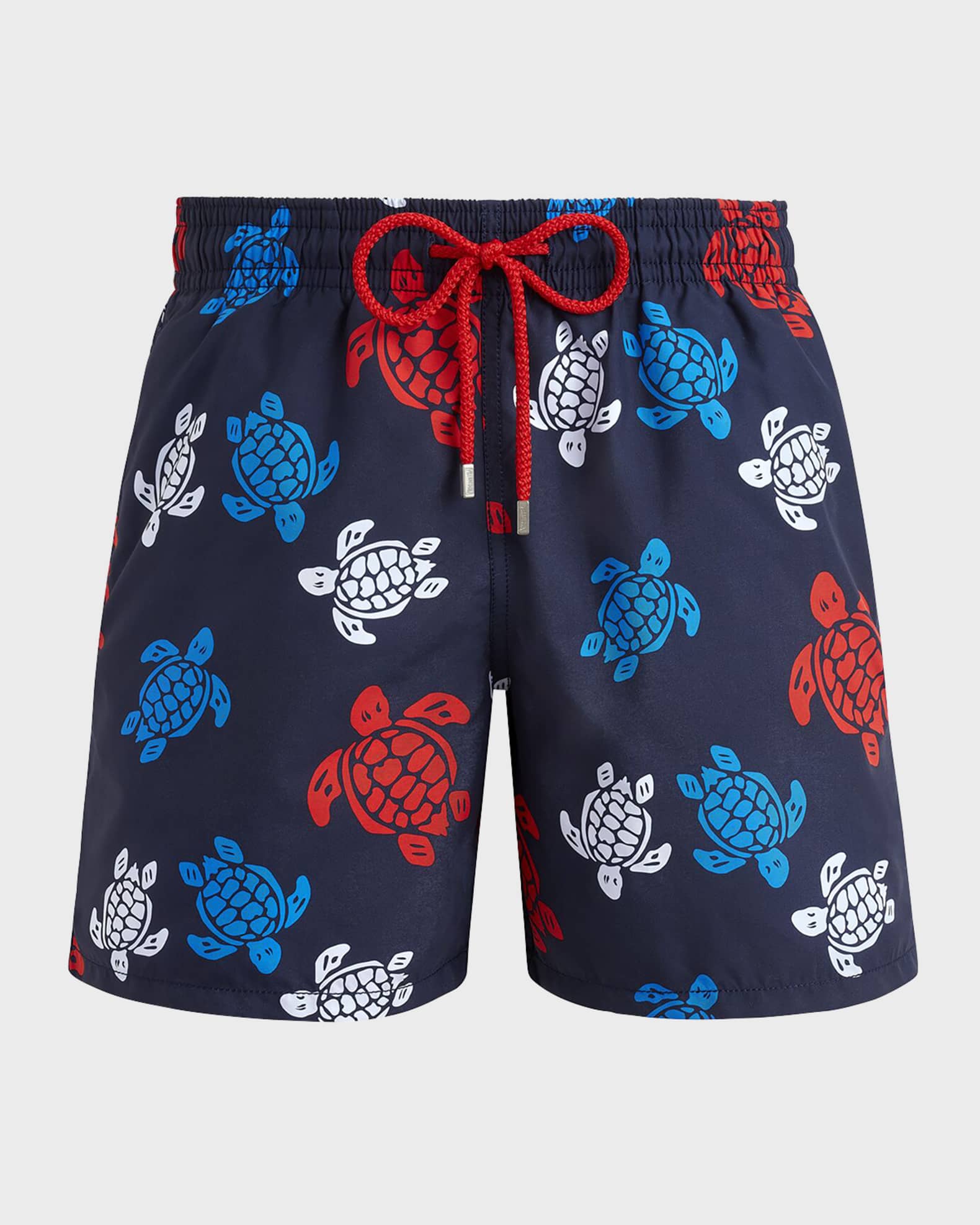 Vilebrequin Short De Bain Aquaréactif Algues & Tortues - Bleu Clair