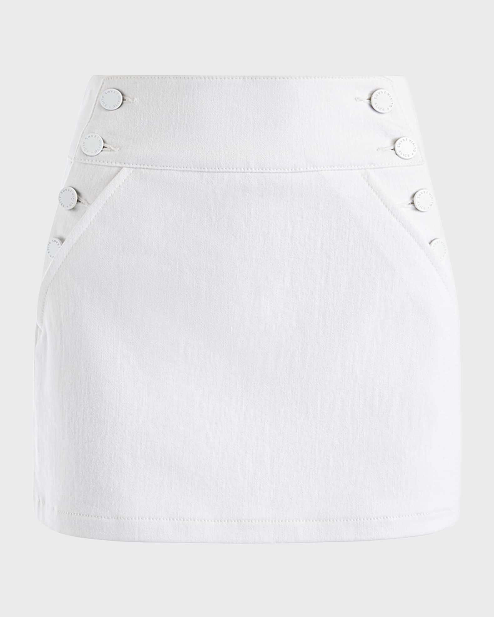 Side-button a-line mini skirt in garden party on sale