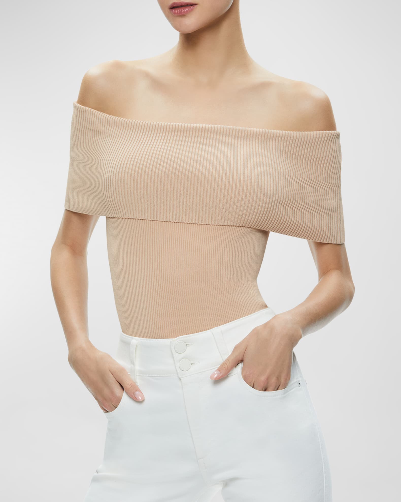 Alice + Olivia Dolan Foldover Sleeveless Pullover