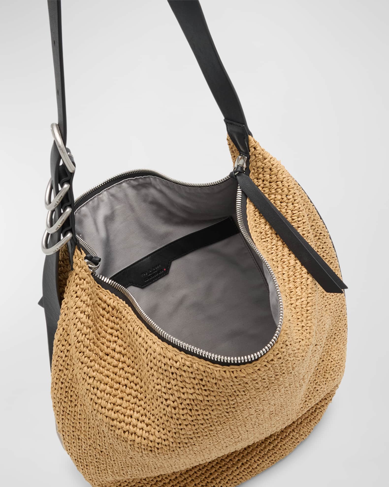 Rag & Bone Spire Zip Straw Hobo Bag | Neiman Marcus