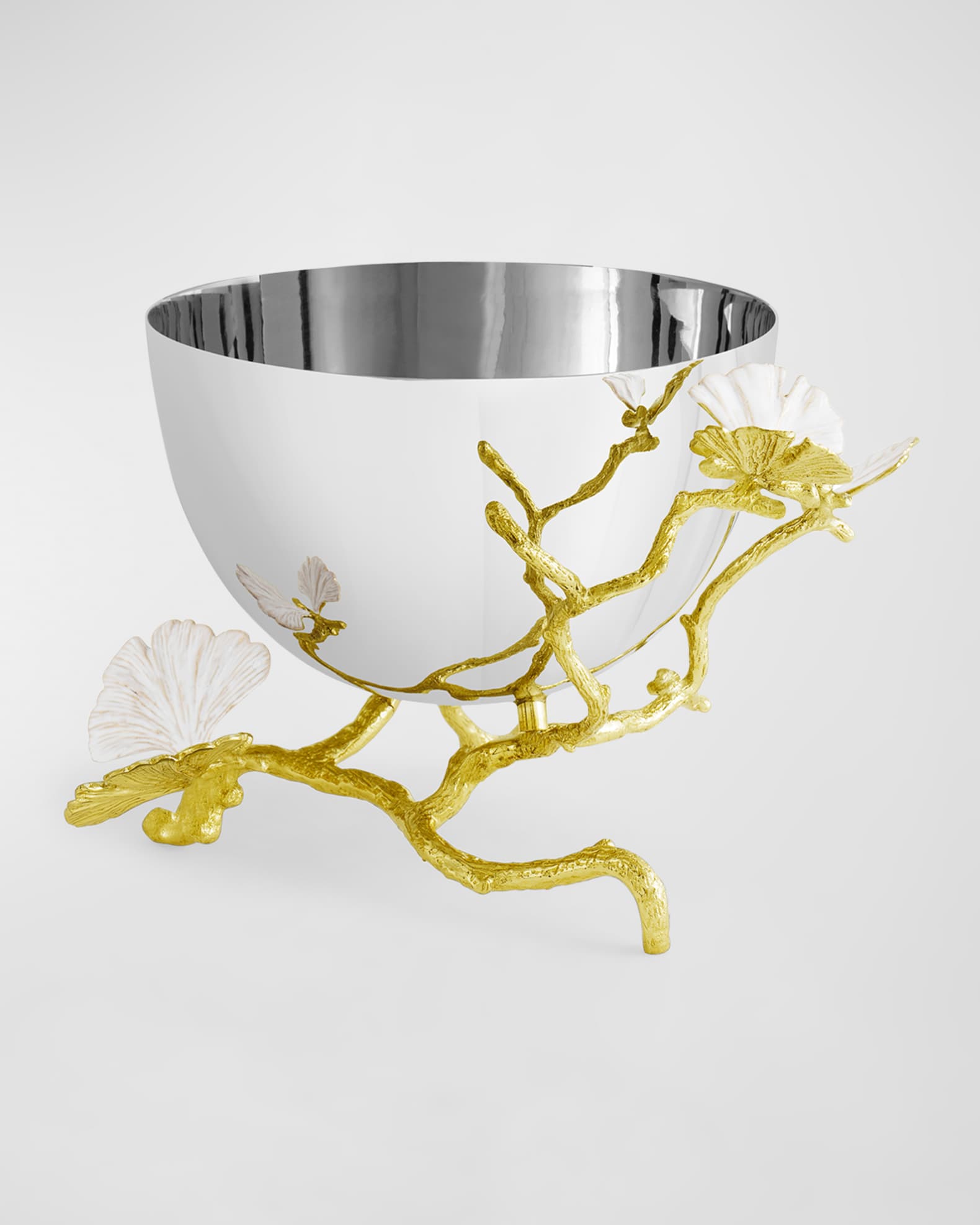 Butterfly Ginkgo White & Gold Small Bowl 1
