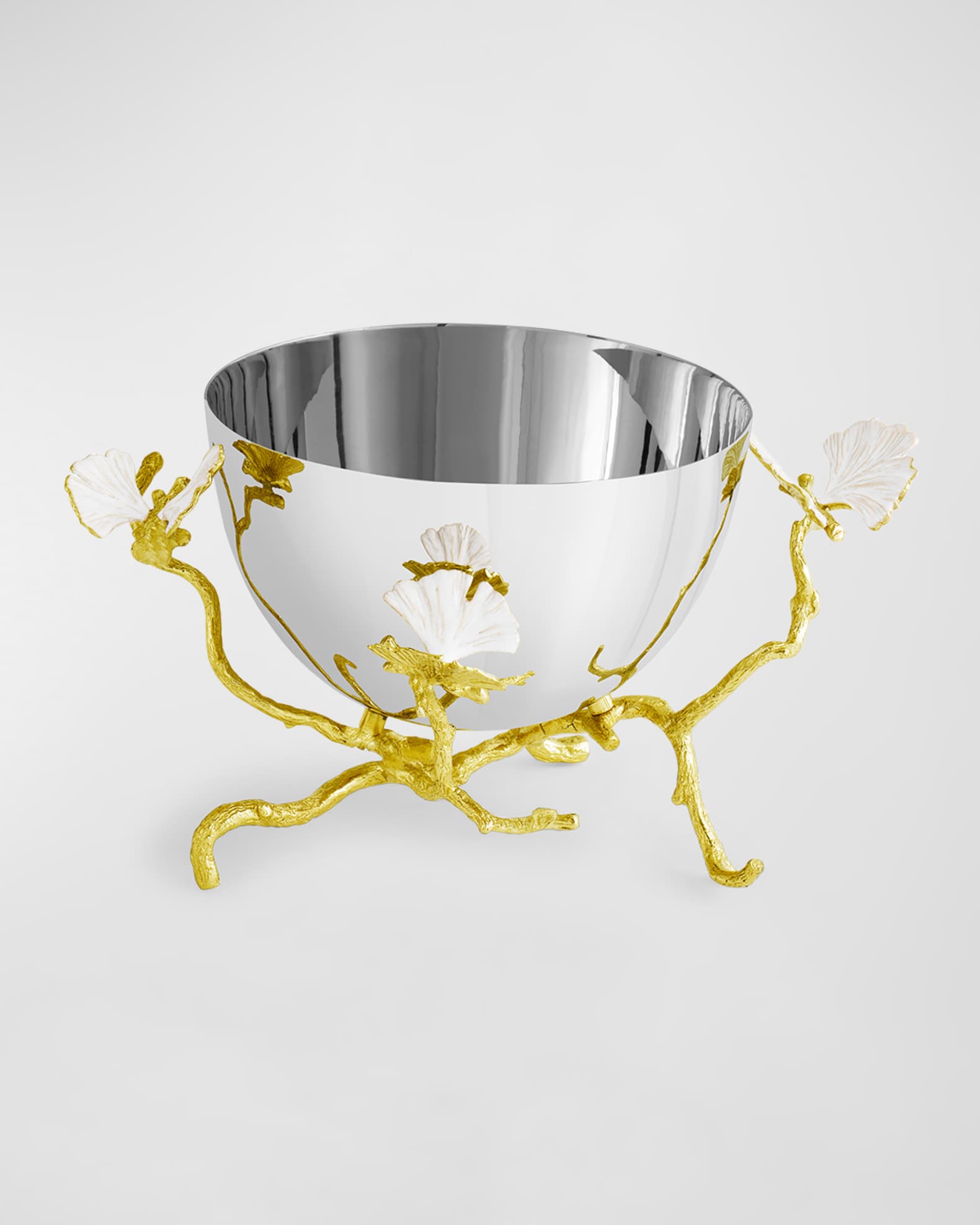 Michael Aram Butterfly Ginkgo White & Gold Small Bowl | Neiman Marcus