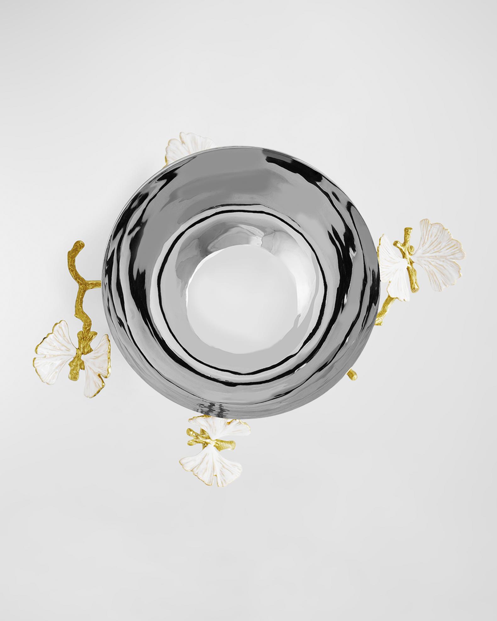 Michael Aram Butterfly Ginkgo White & Gold Small Bowl | Neiman Marcus