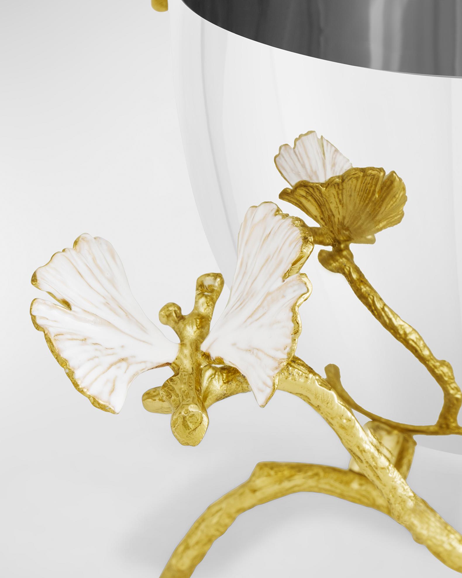 Michael Aram Butterfly Ginkgo White & Gold Small Bowl | Neiman Marcus