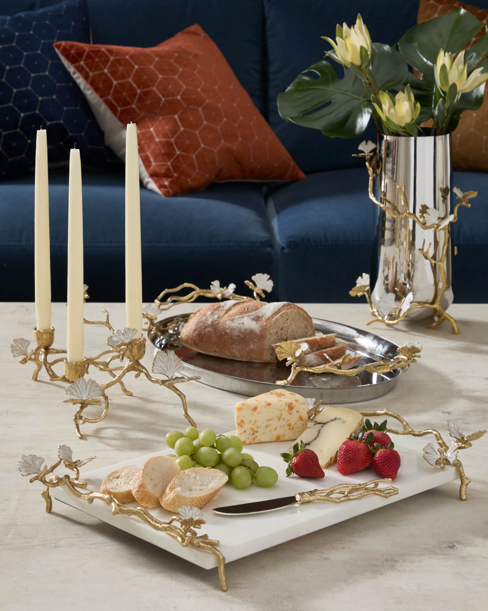 Michael Aram Butterfly Ginkgo White & Gold Small Bowl | Neiman Marcus