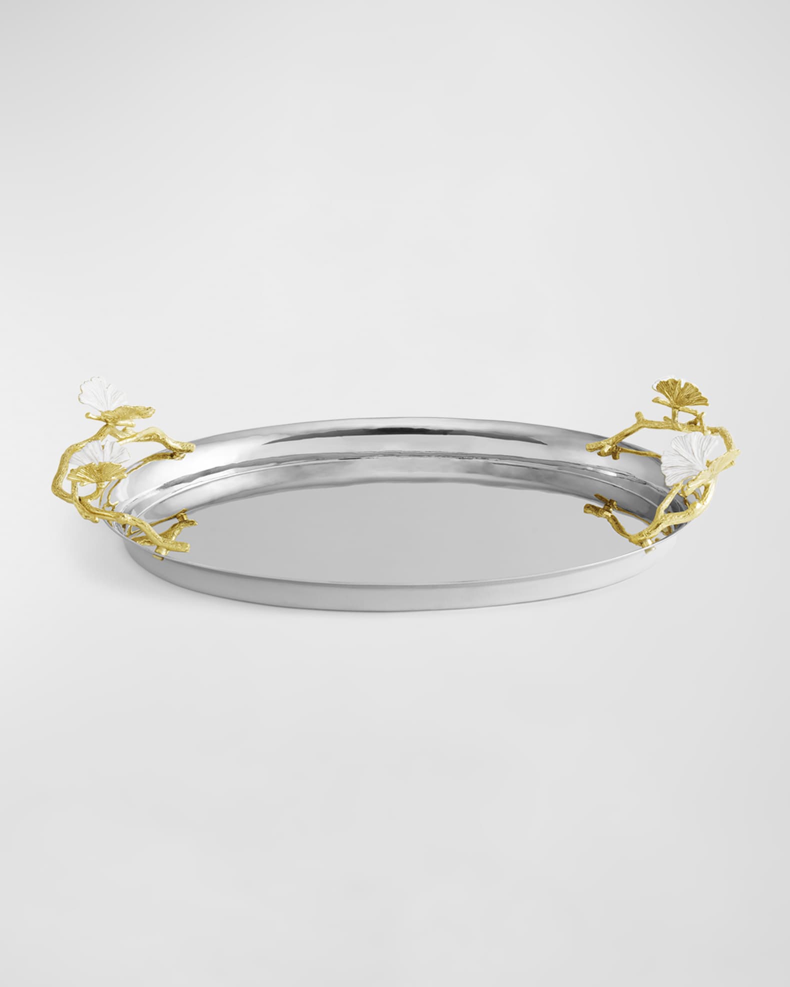 Butterfly Ginkgo White & Gold Medium Tray 0