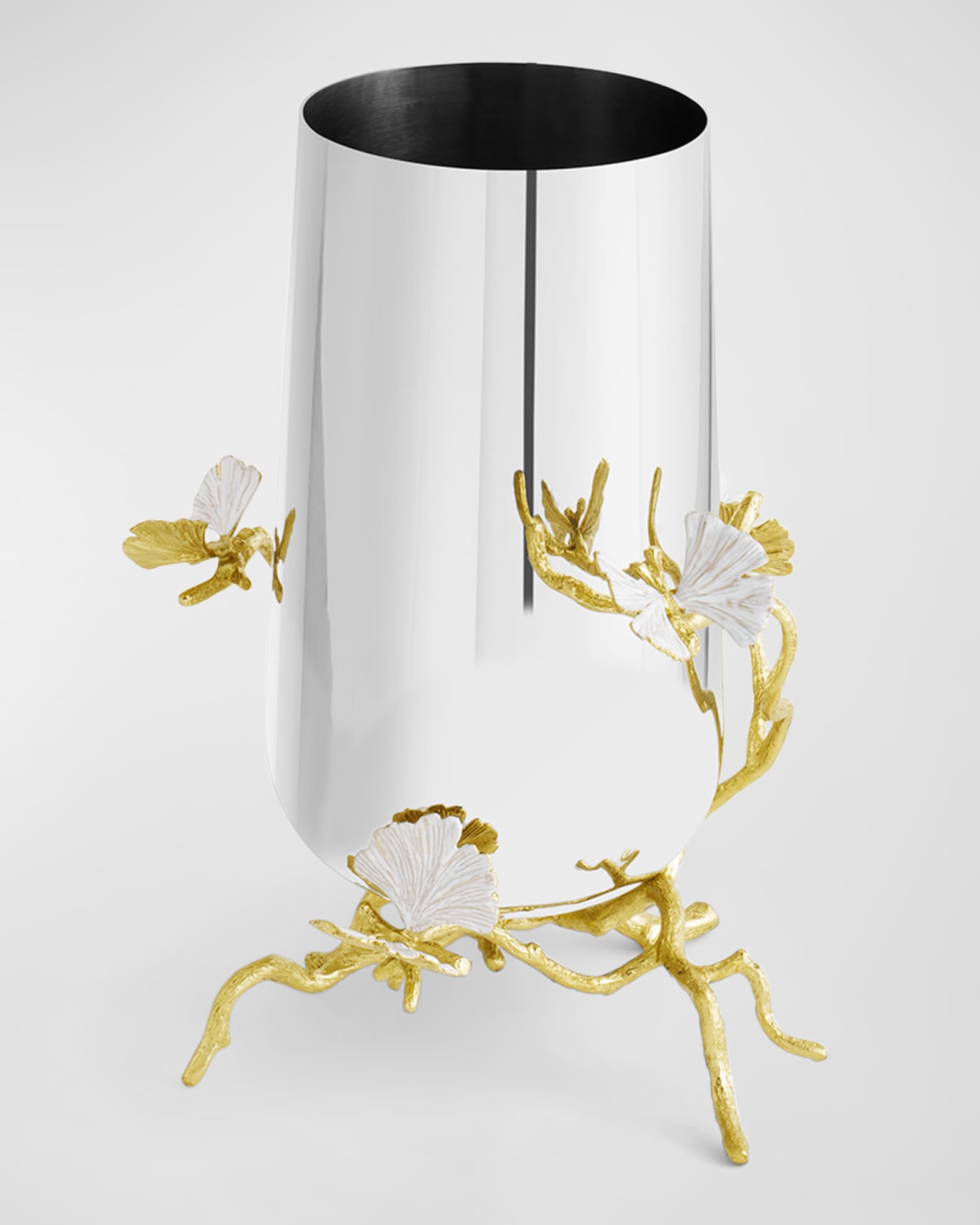 Butterfly Ginkgo White & Gold Medium Vase 1