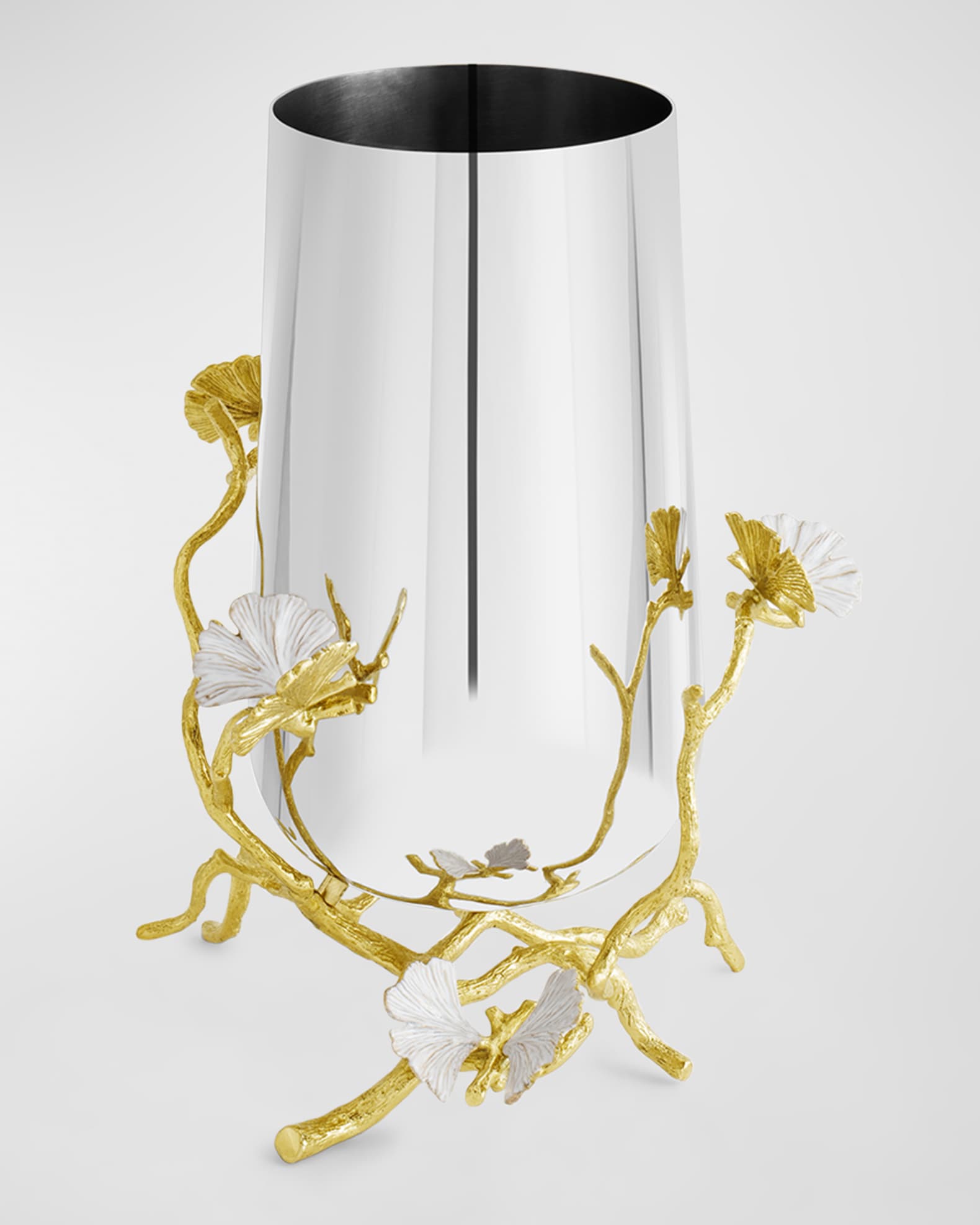 Butterfly Ginkgo White & Gold Medium Vase 0