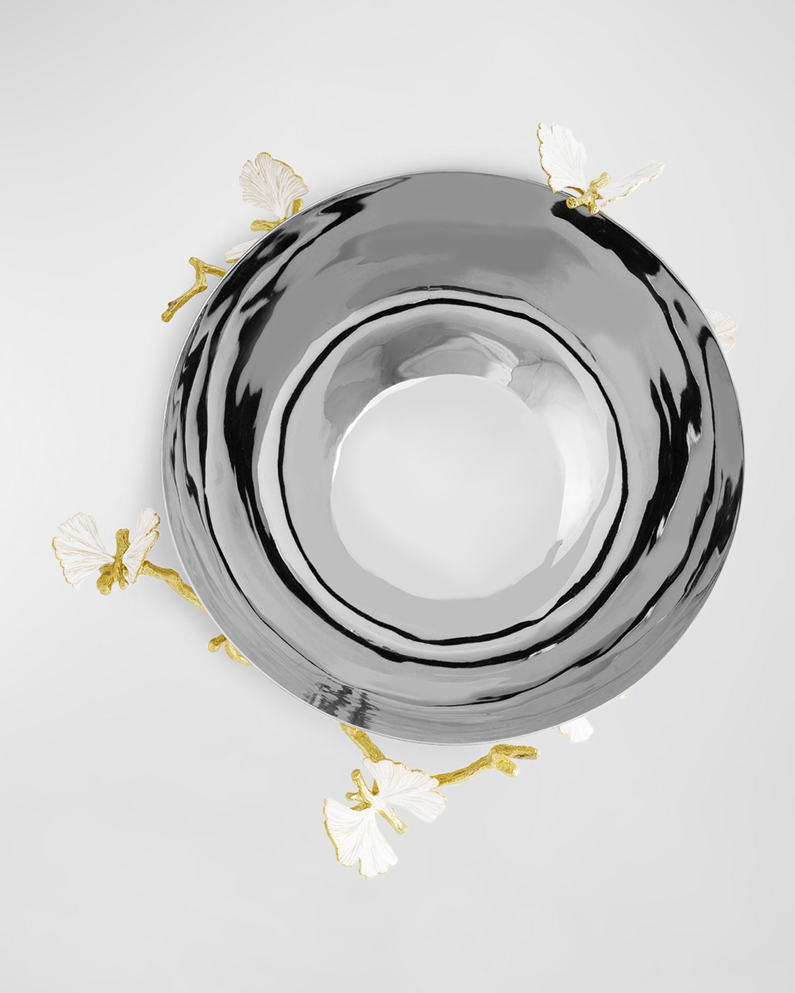Michael Aram Butterfly Ginkgo White & Gold Serving Bowl | Neiman Marcus