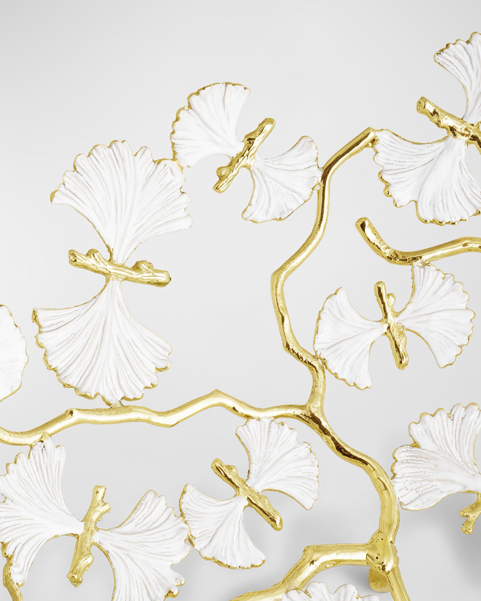 Michael Aram Butterfly Ginkgo White & Gold Centerpiece Bowl | Neiman Marcus