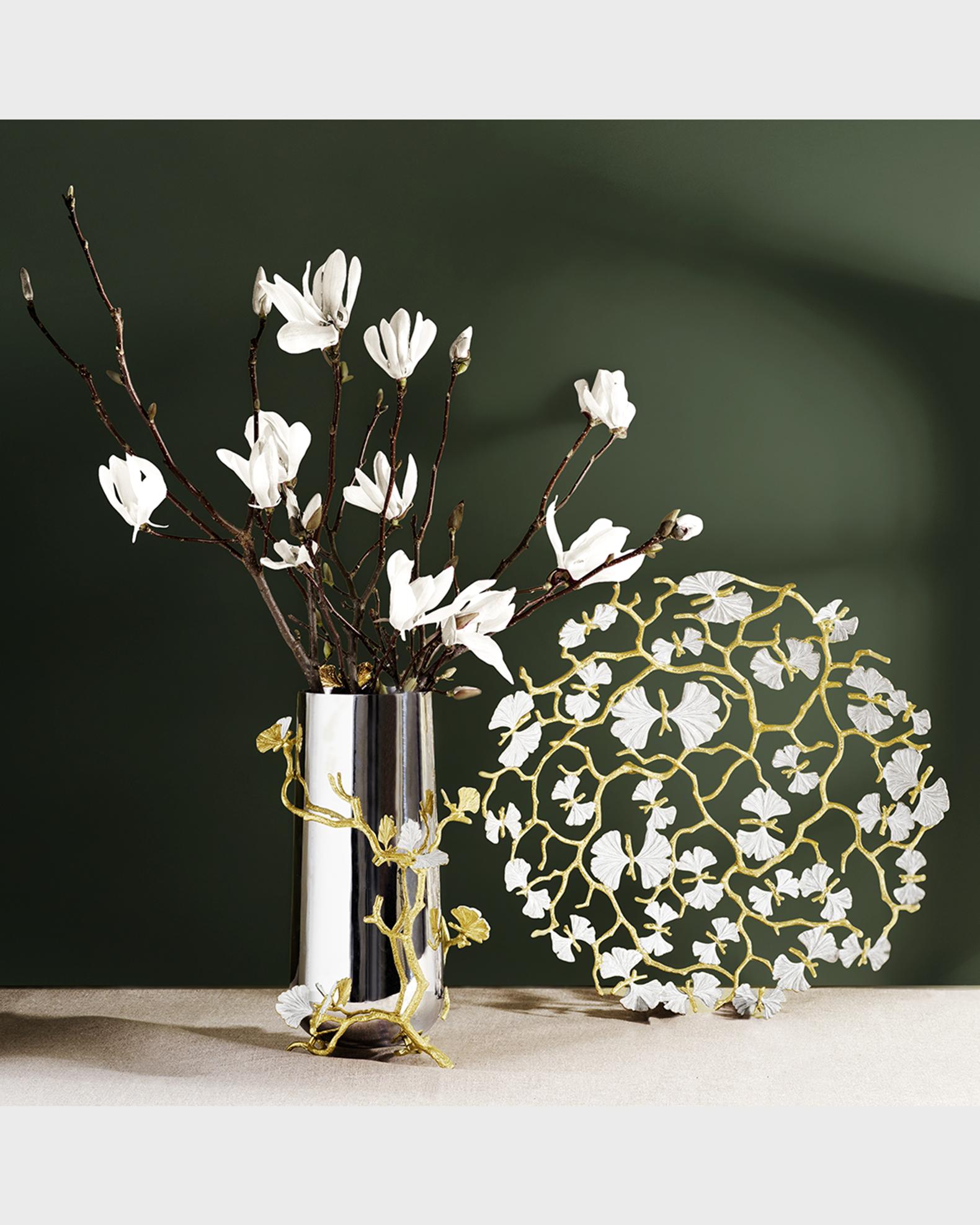Michael Aram Butterfly Ginkgo White & Gold Centerpiece Bowl | Neiman Marcus