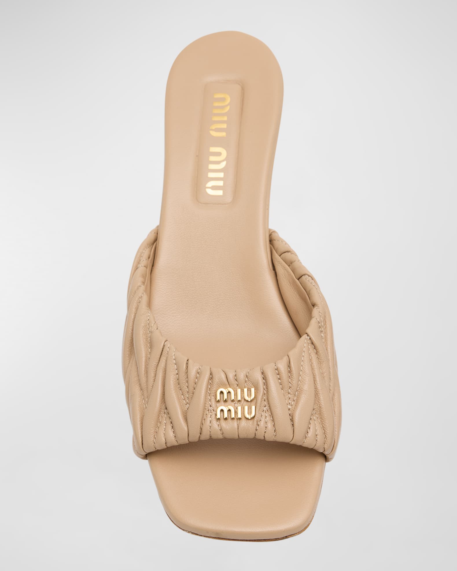 Leather Kitten Heel Mule Sandals