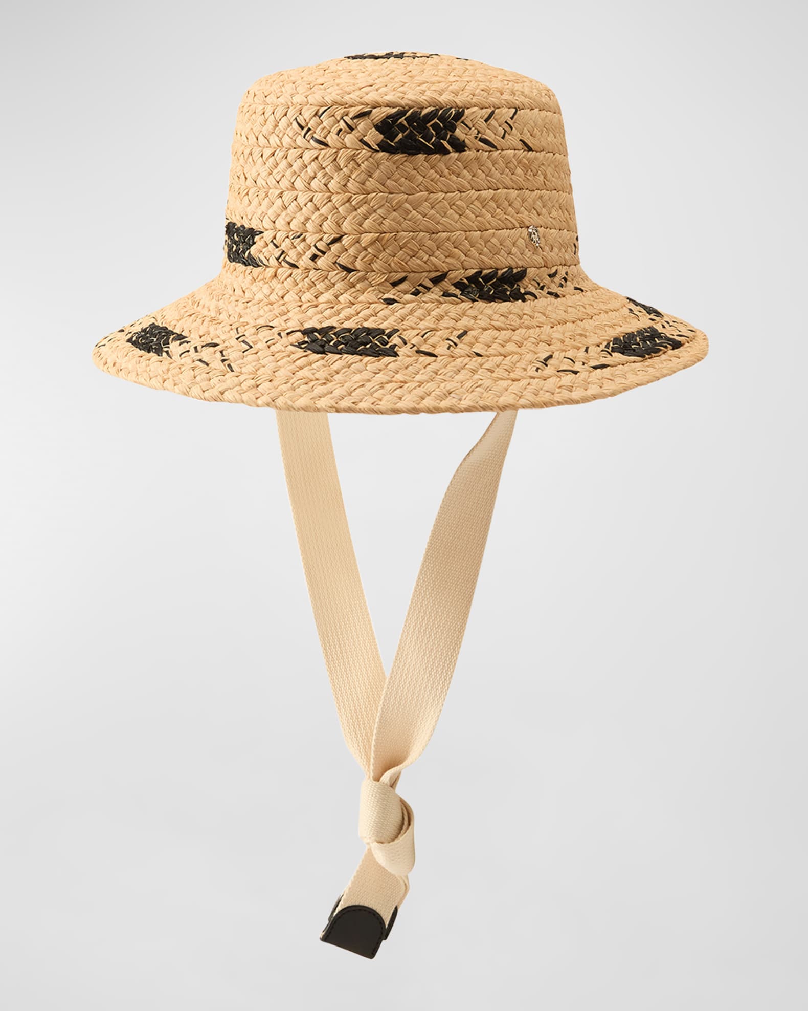 Contrasting Wide Braided Bucket Hat  0