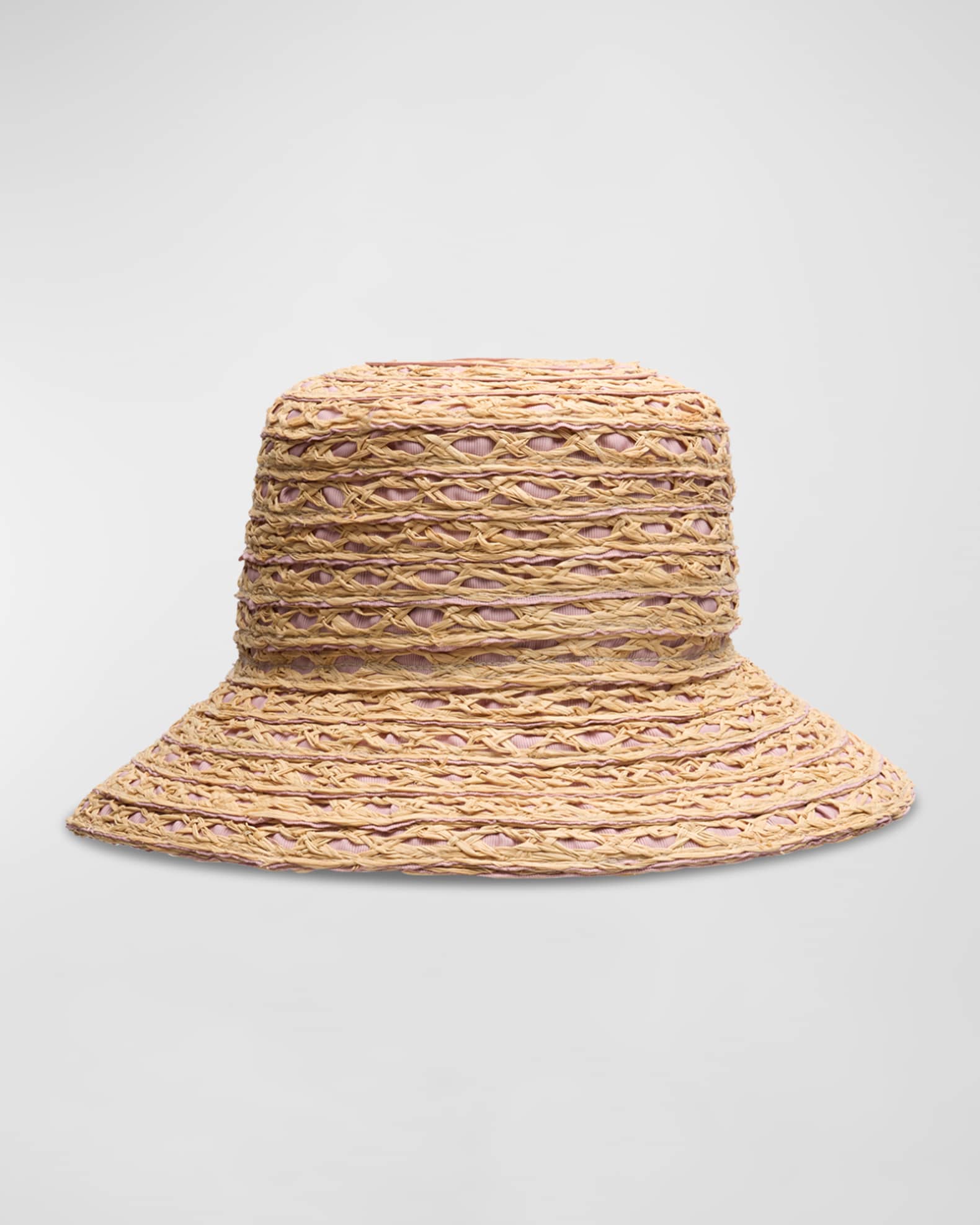 Ida Grosgrain & Straw Bucket Hat  0