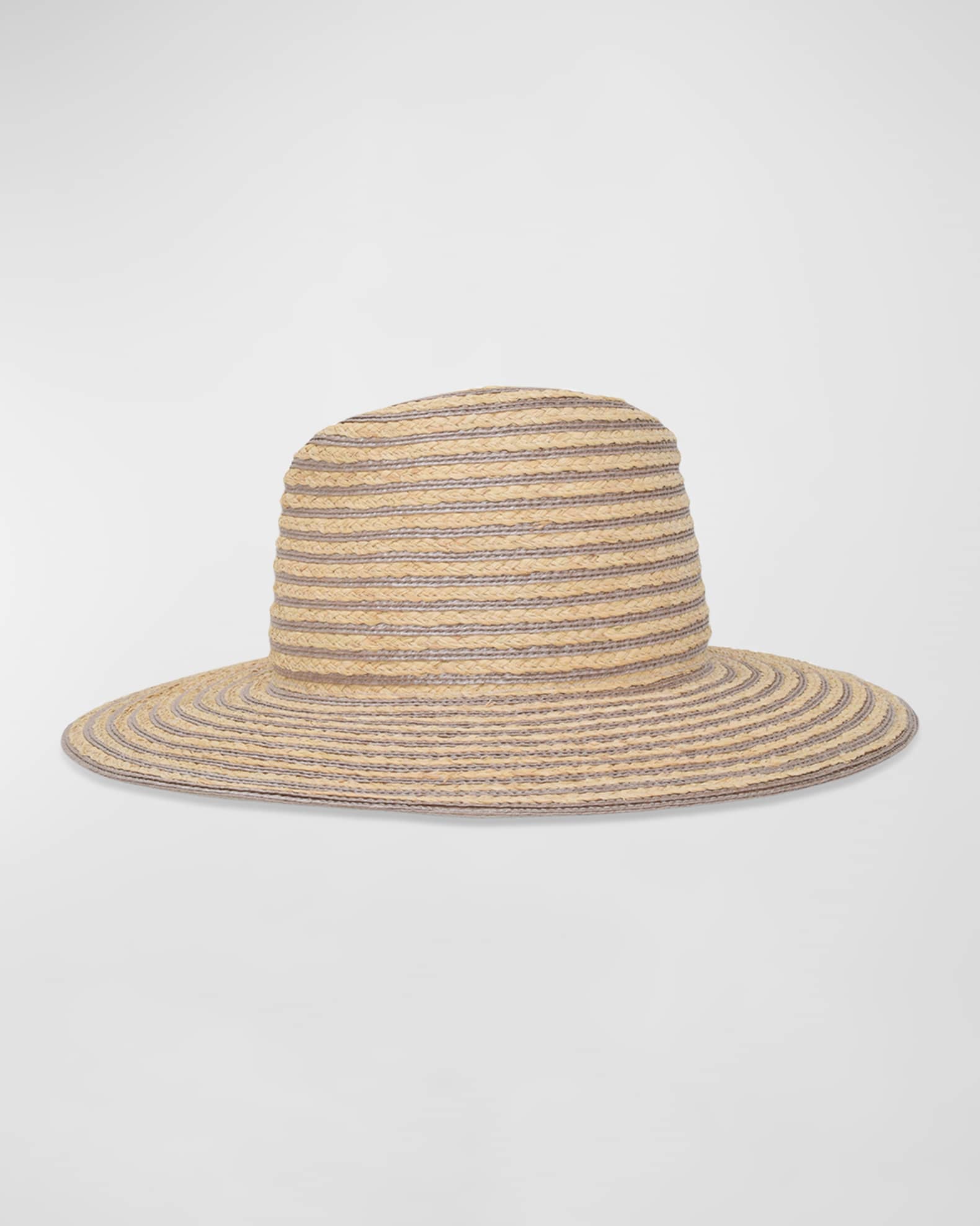 Jeanne Striped Straw Fedora  1