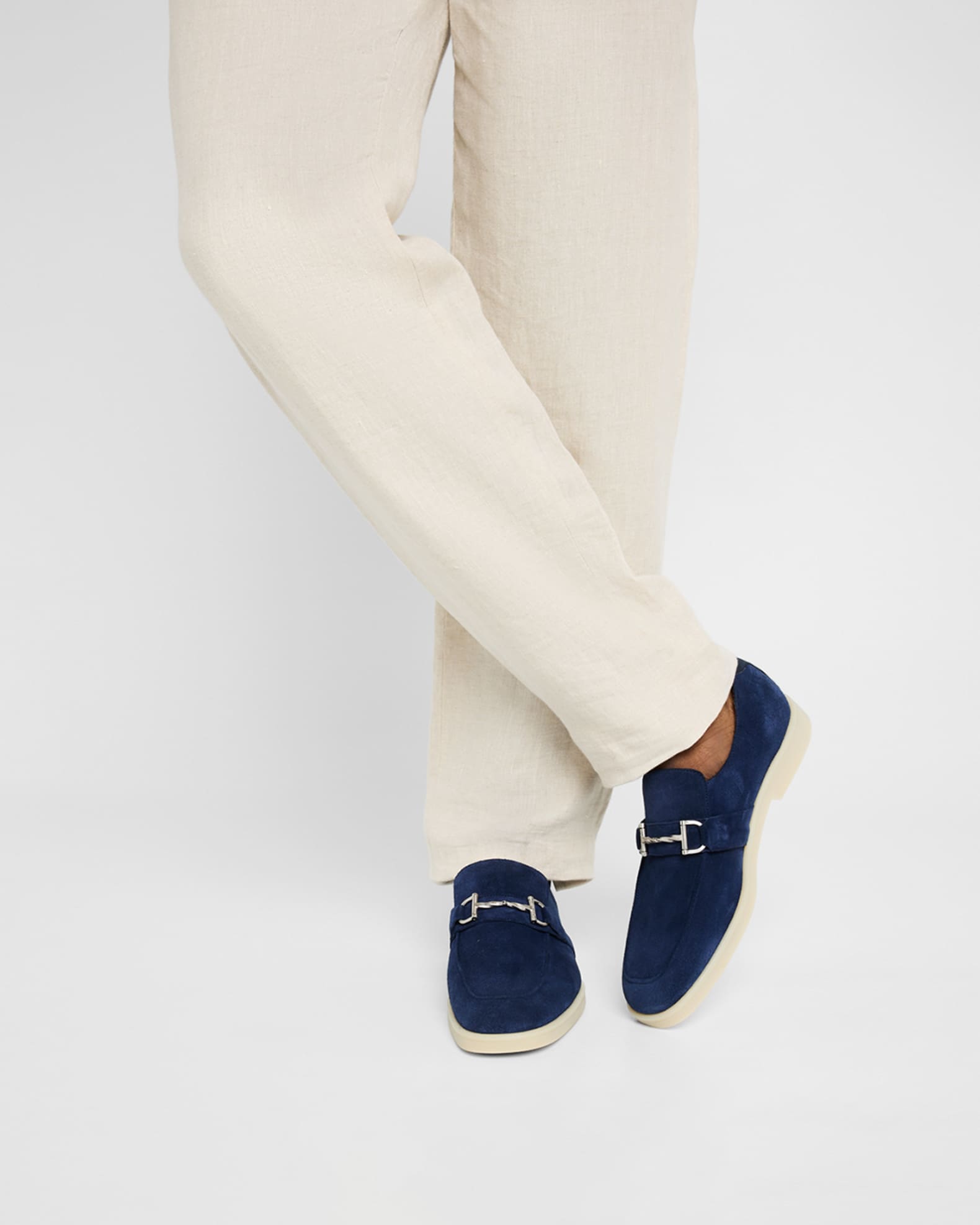 Men's Aurelio Nubuck Twisted Bit Loafers 1