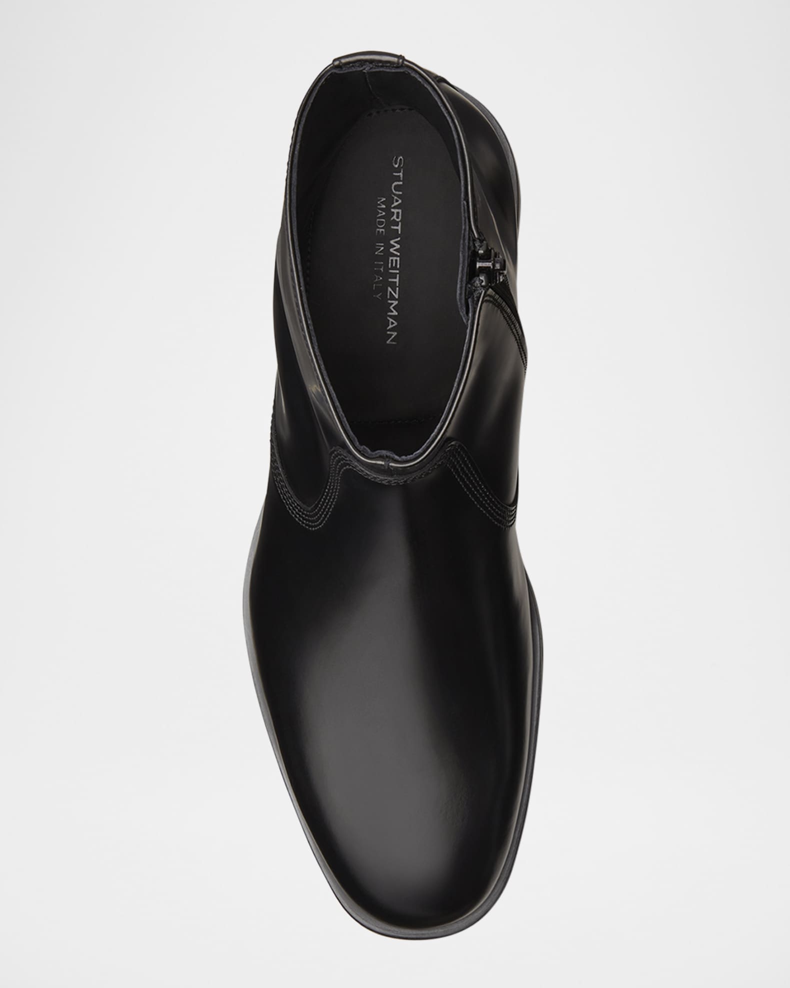 Stuart Weitzman Men's Angel Leather Zip Ankle Boots | Neiman