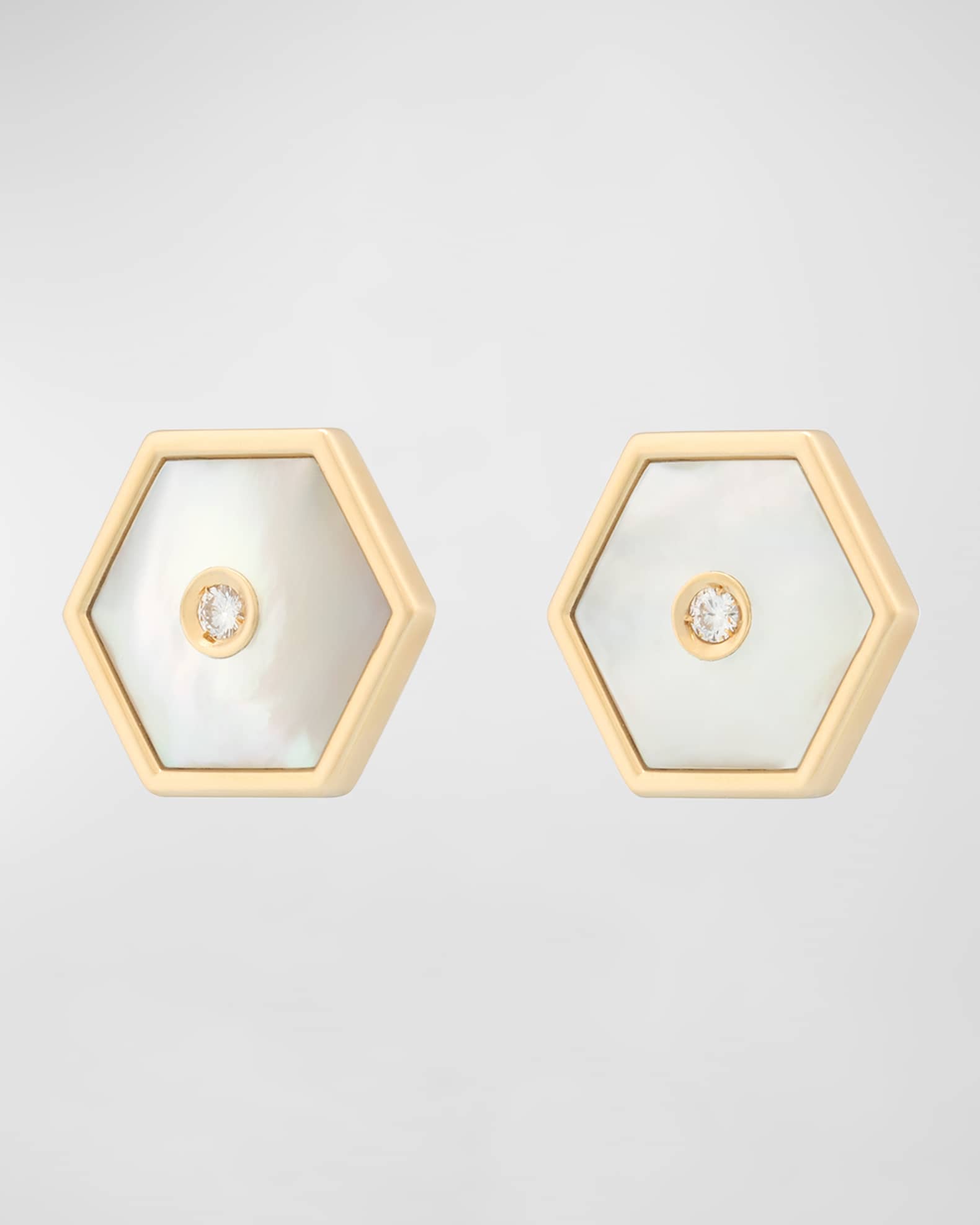 Baia Sommersa Mother-of-Pearl and Diamond Stud Earrings 1