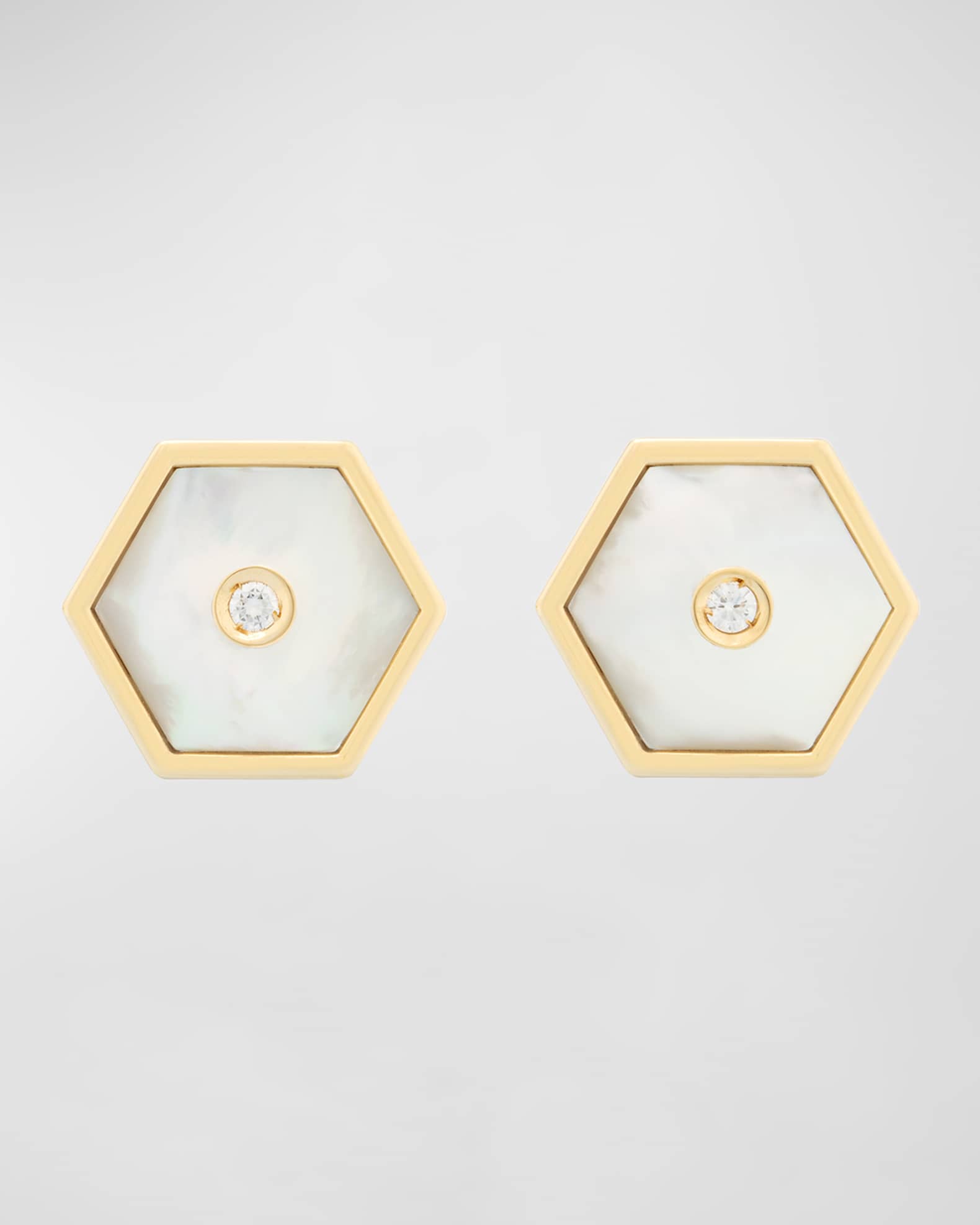 Baia Sommersa Mother-of-Pearl and Diamond Stud Earrings 0