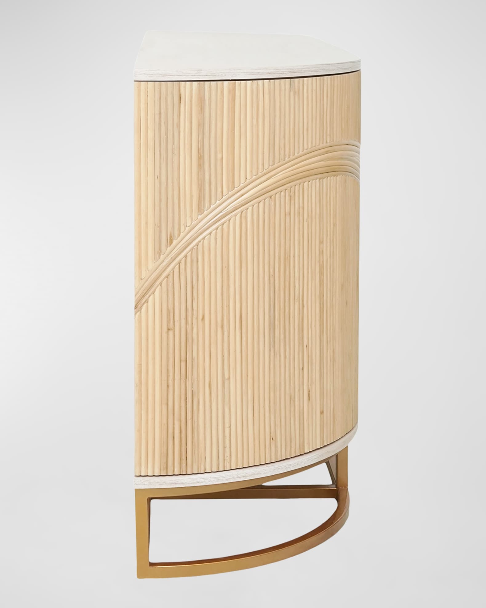 Credenza In Bambù E Rattan Naturale - 2 Ante Con Ripiano Regolabile - 70,1x30x78 Cm - Marrone Castagna - Per Cucina, Soggiorno E Ingresso